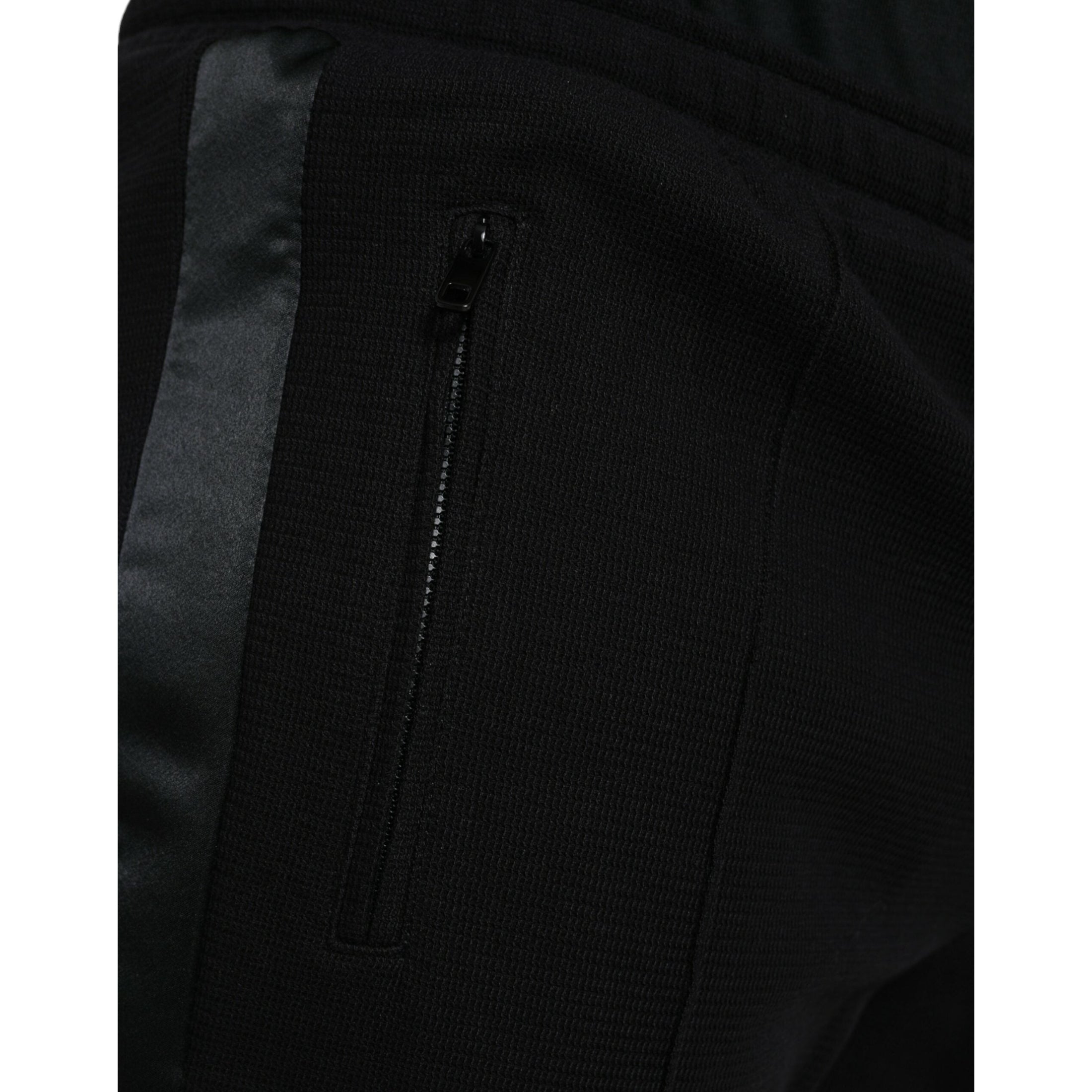 Elegant Black Cotton Blend Jogger Pants