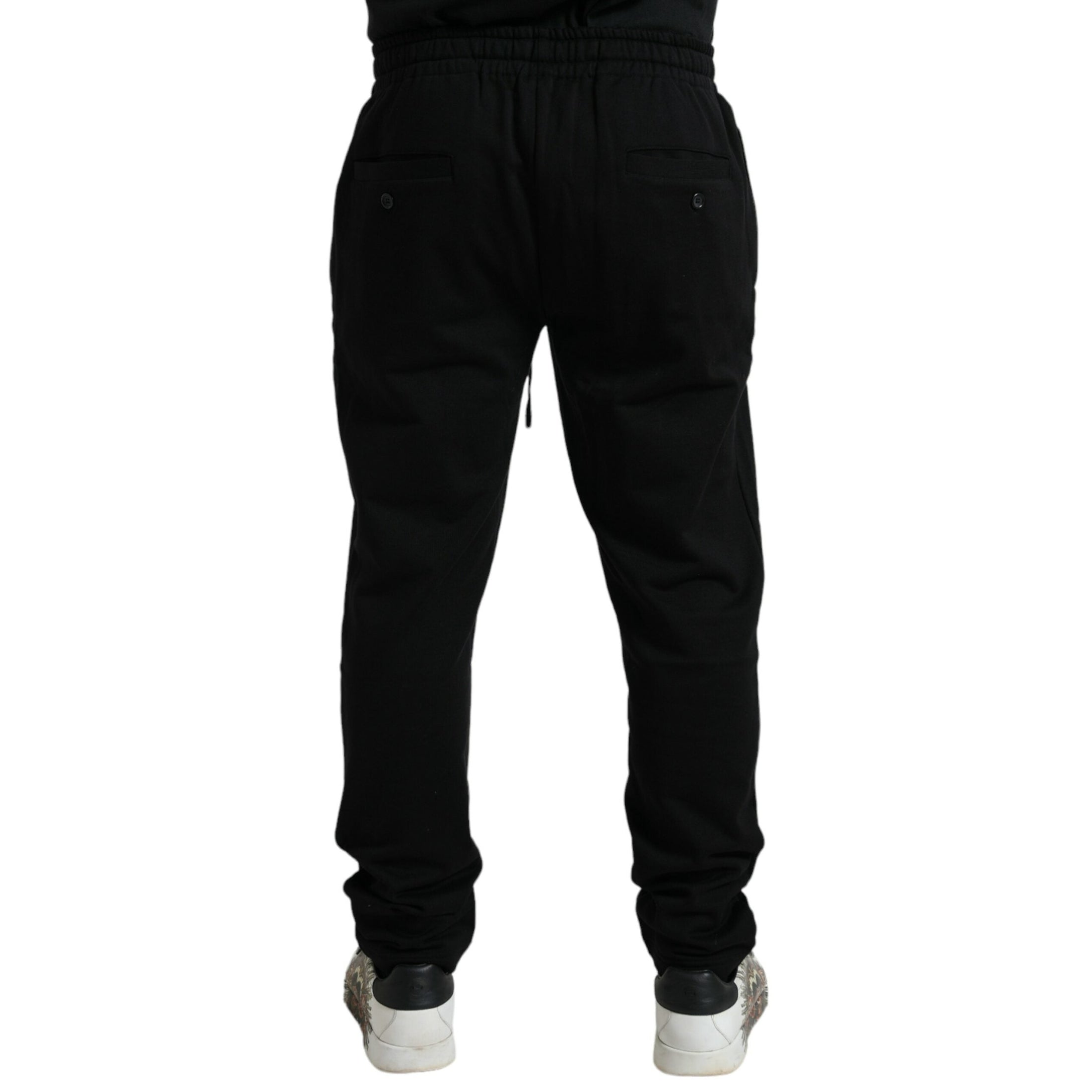 Elegant Black Cotton Jogger Pants