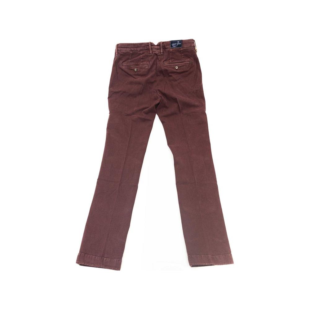 Burgundy Cotton Men Chino