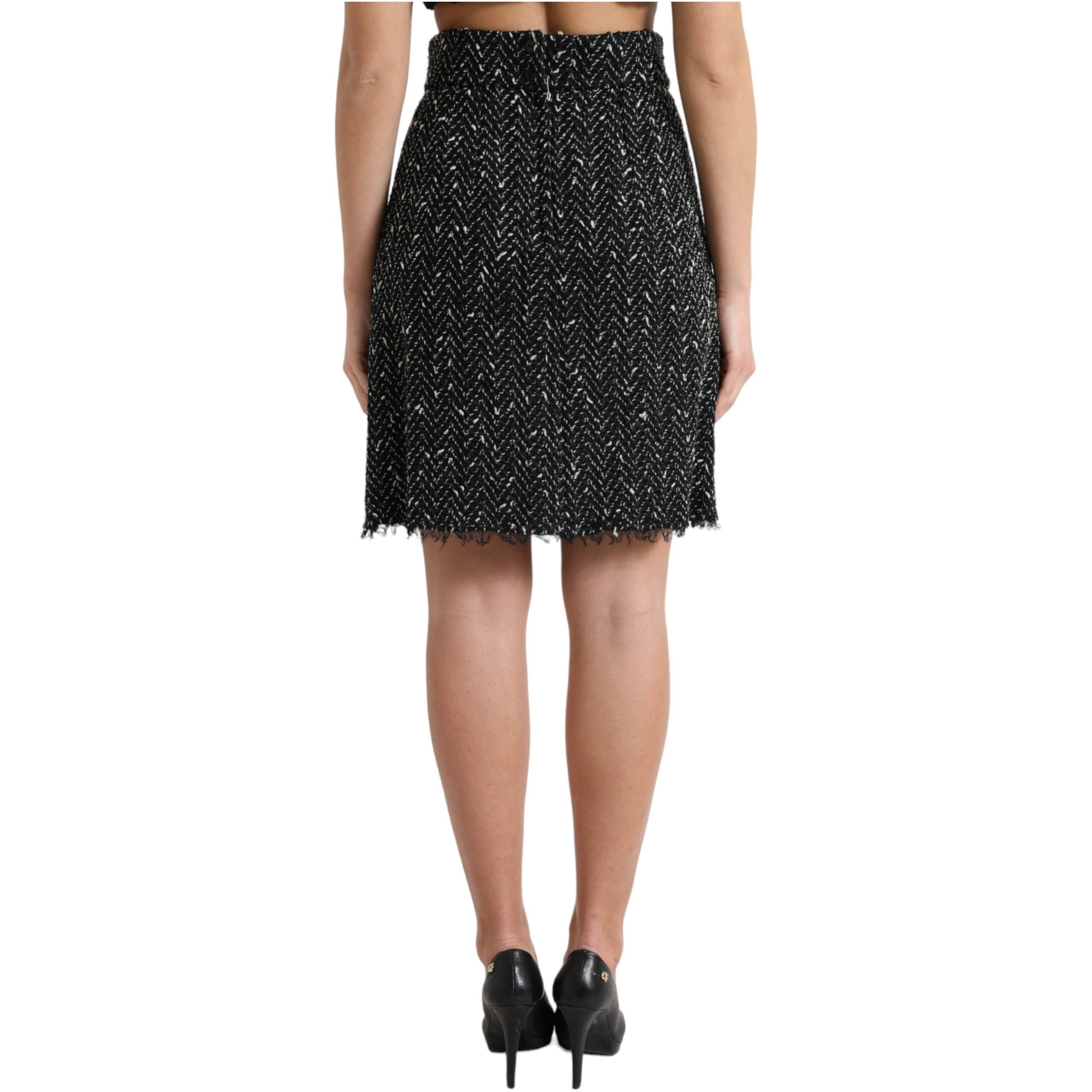 Elegant Tweed High-Waist Mini Skirt