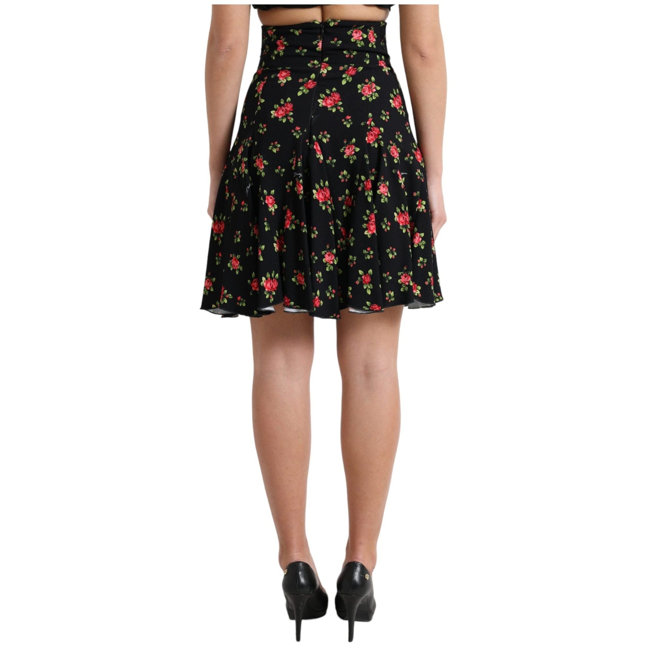 Floral A-Line Mini Skirt with High Waist