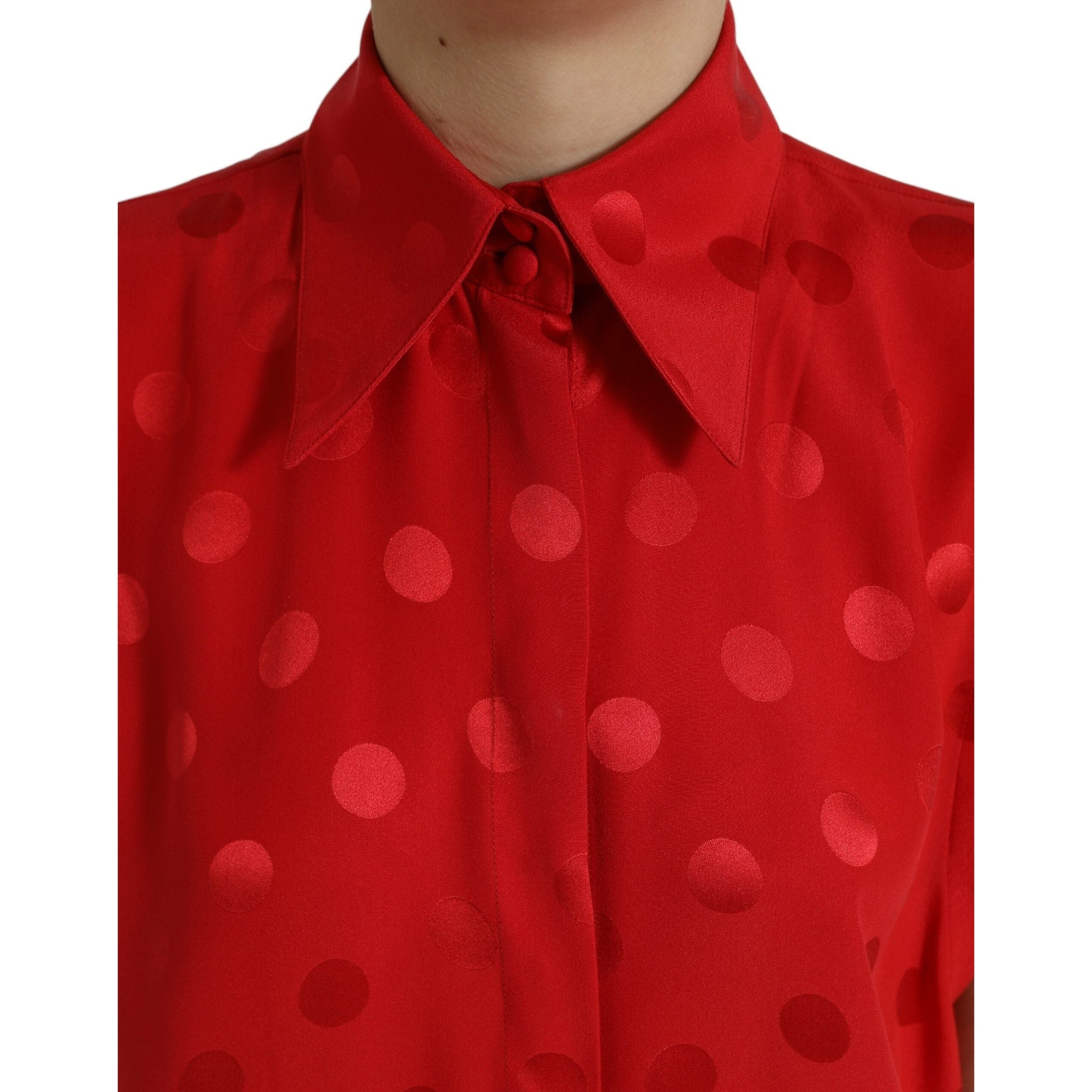 Elegant Polka Dot Sleeveless Silk Blouse