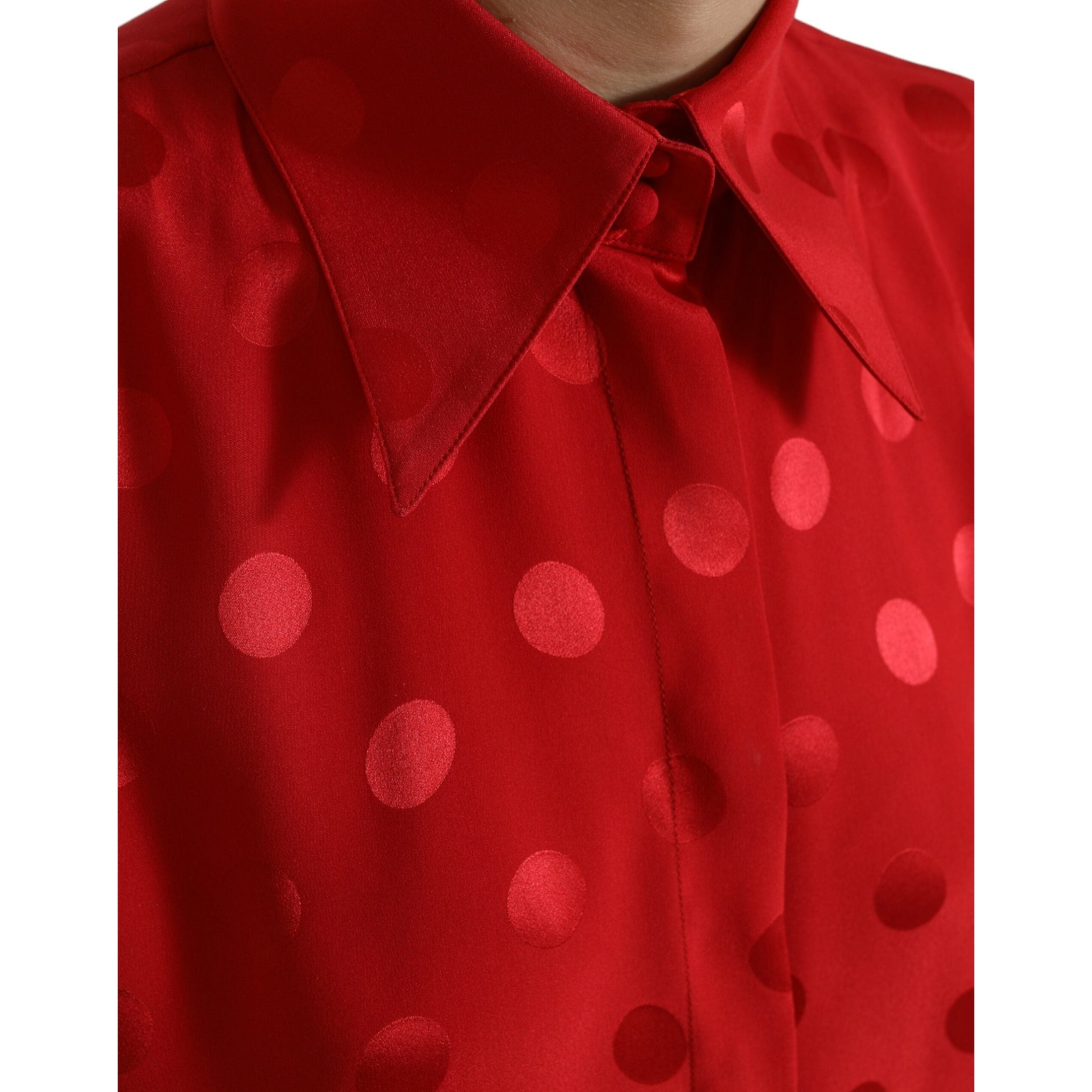 Elegant Polka Dot Sleeveless Silk Blouse