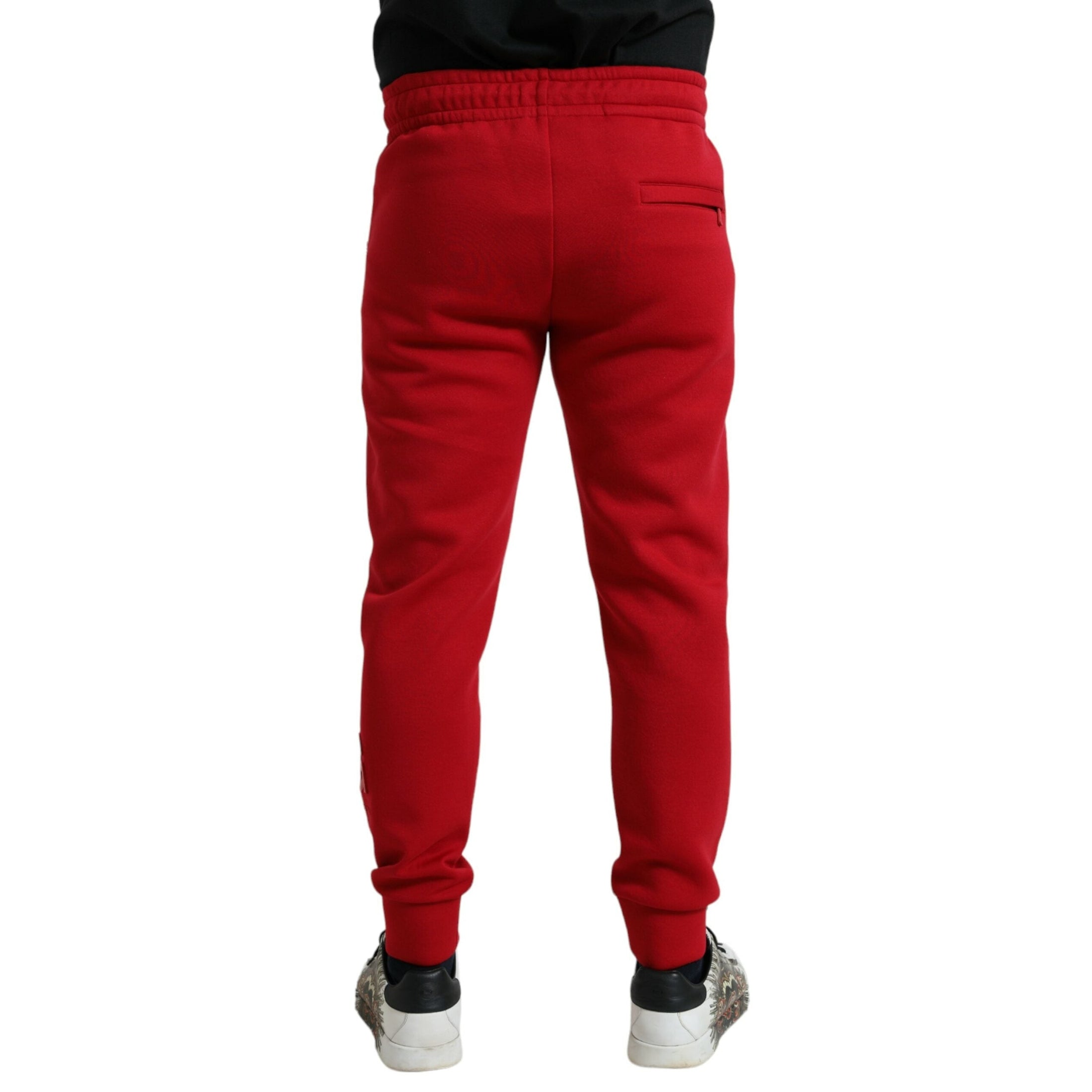 Sizzling Red Cotton Blend Jogger Pants