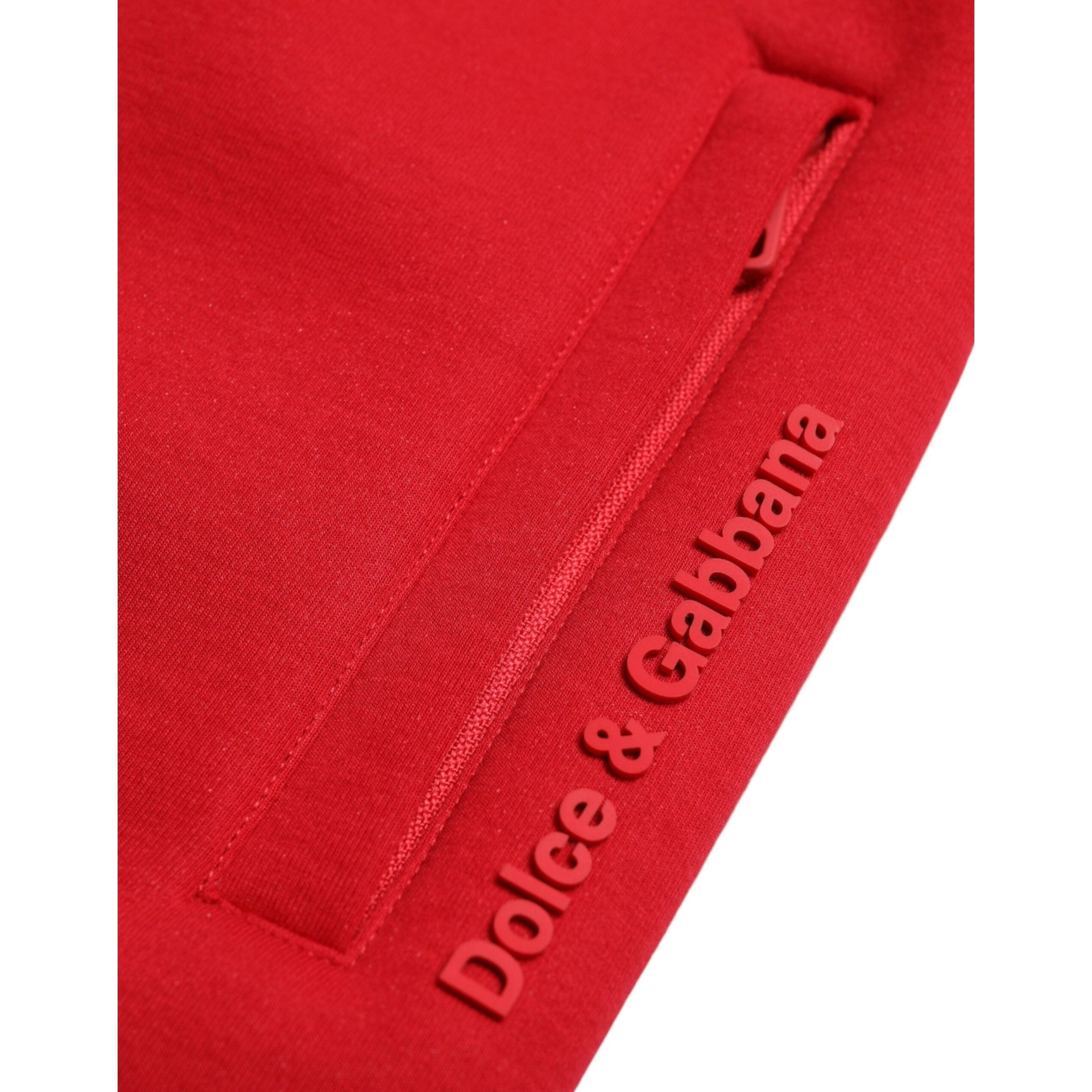 Sizzling Red Cotton Blend Jogger Pants