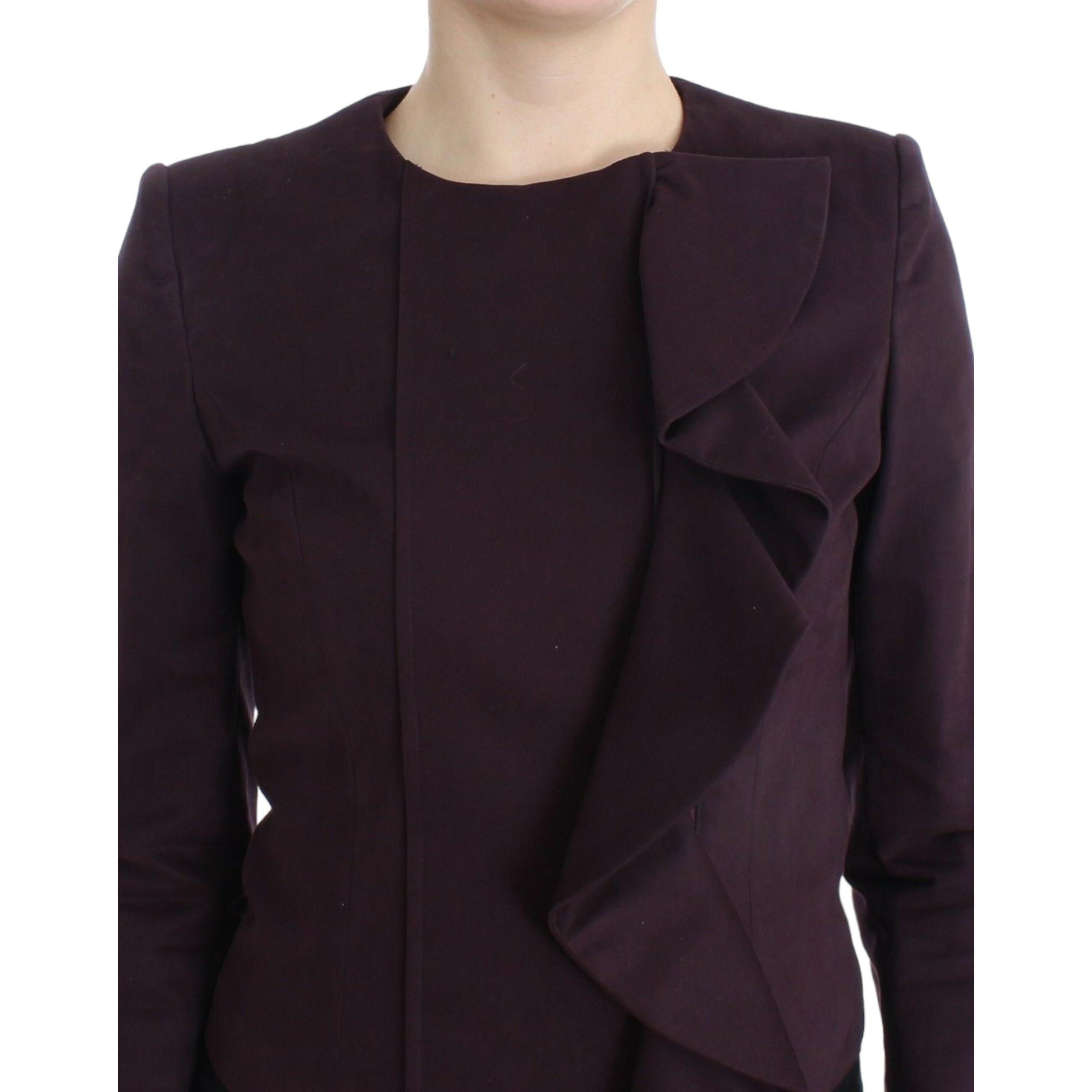 Elegant Purple Cotton Blend Blazer