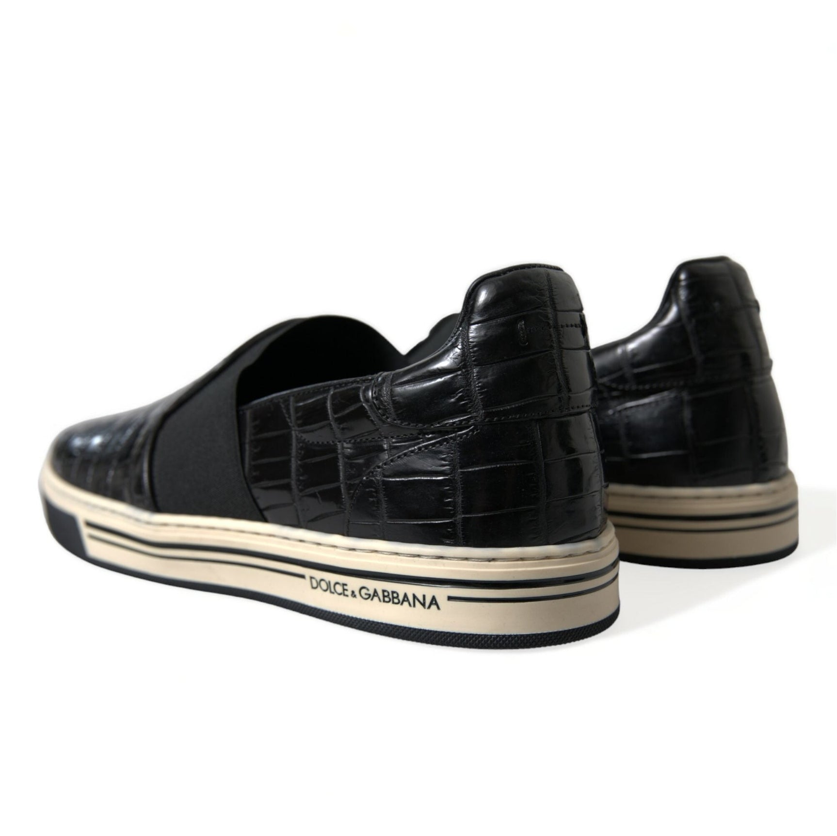 Elegant Crocodile Leather Low-Top Sneakers