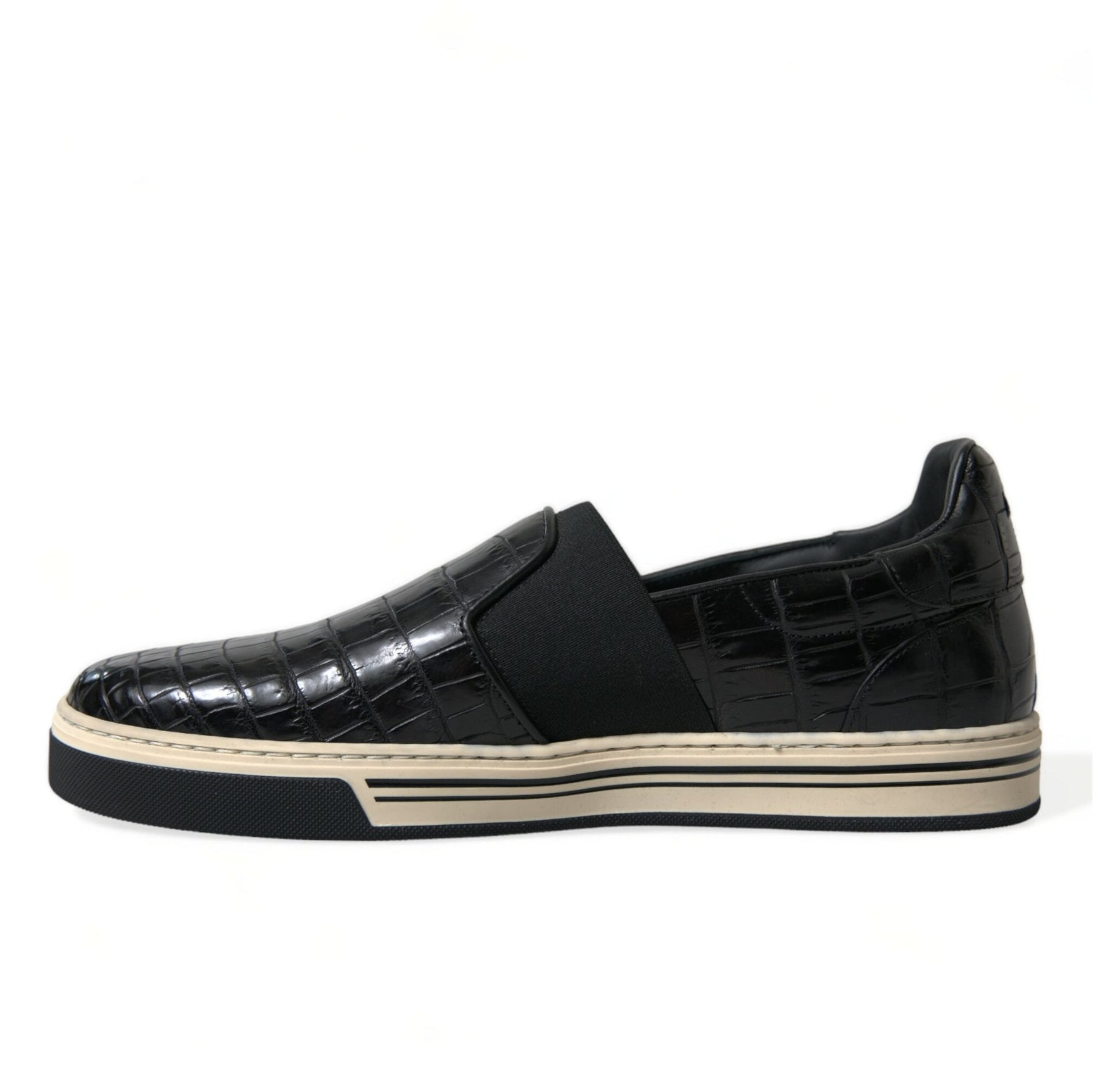 Elegant Crocodile Leather Low-Top Sneakers