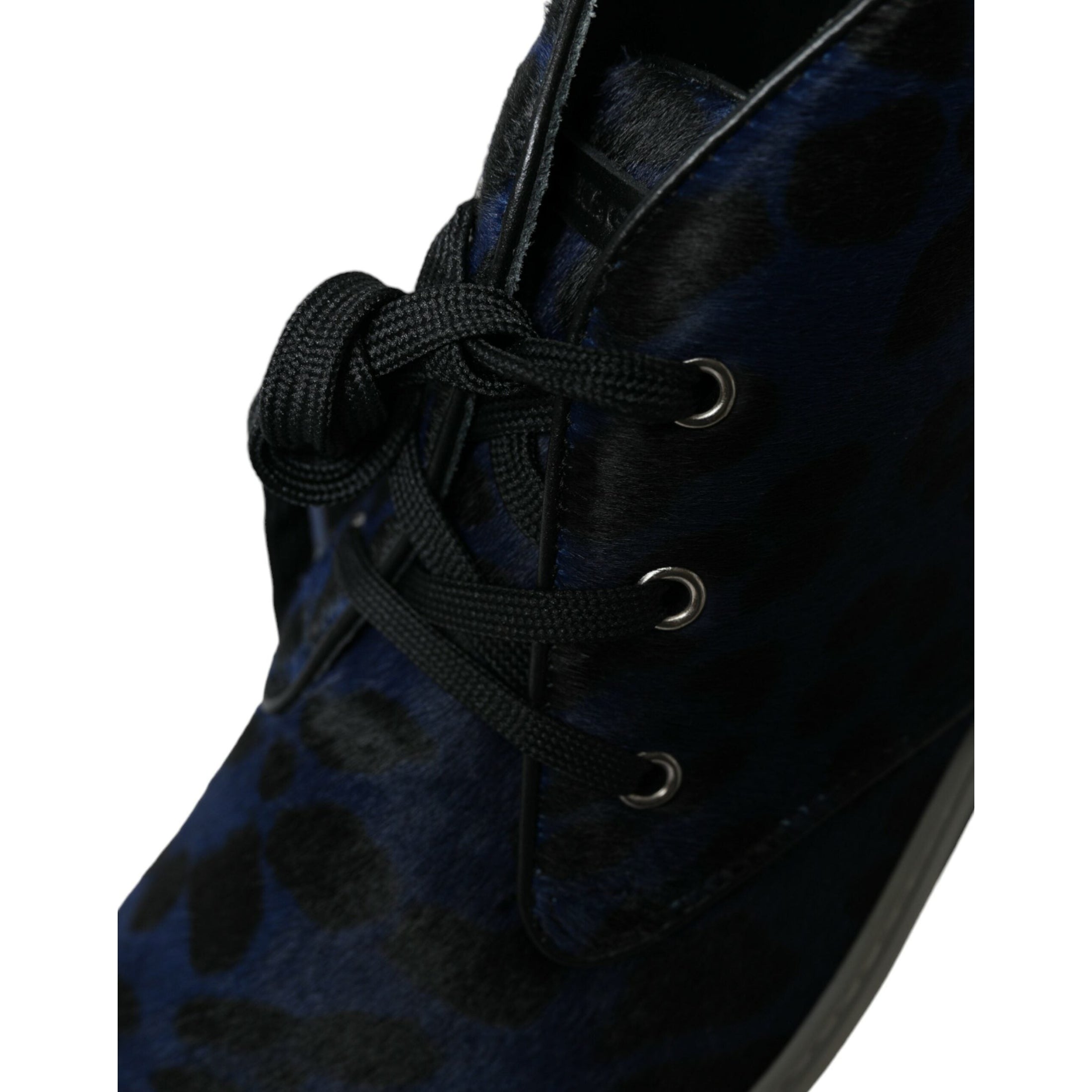 Chic Blue Leopard Print Mid-Top Sneakers