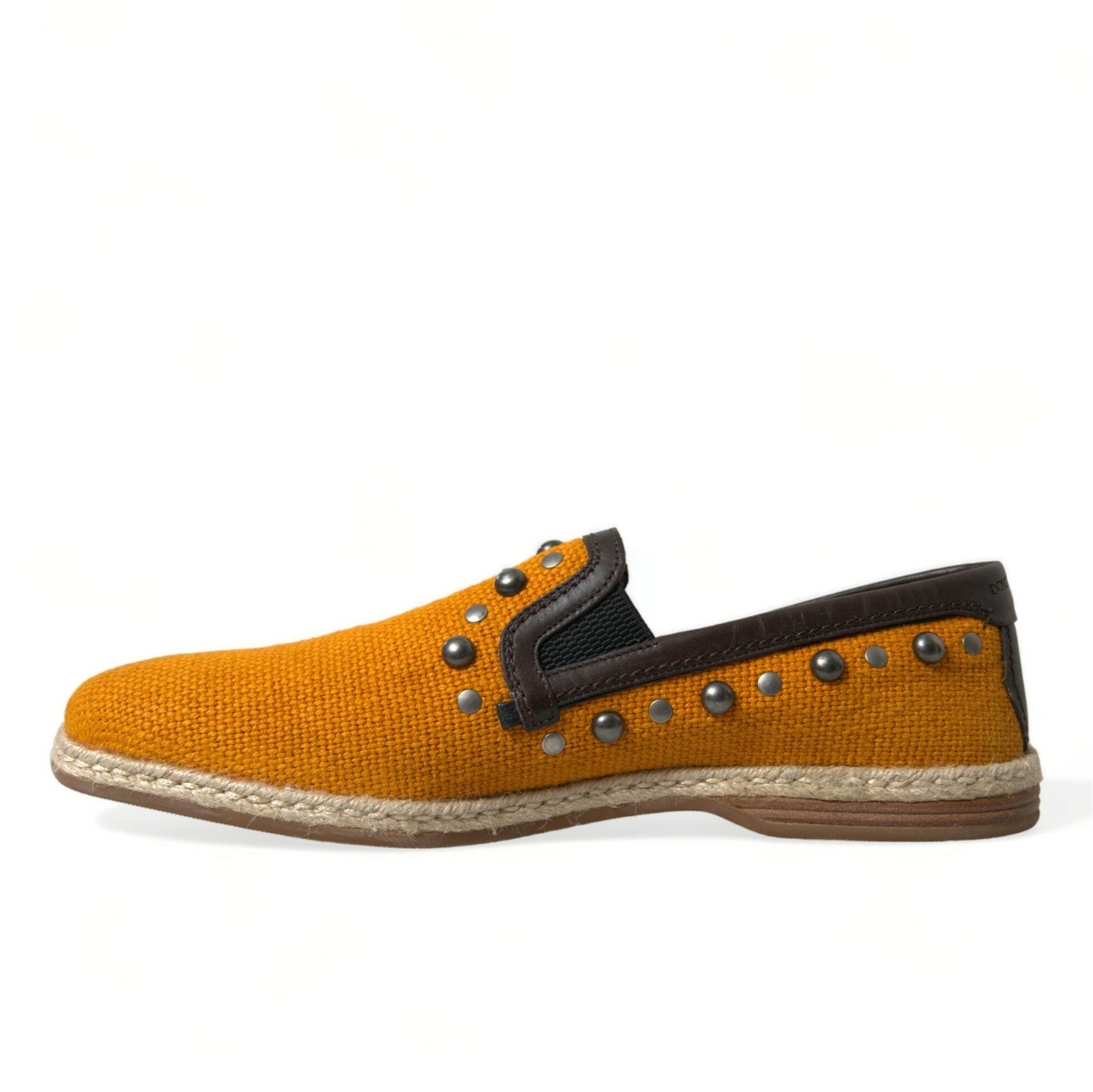 Exclusive Orange Canvas Loafers with Studs