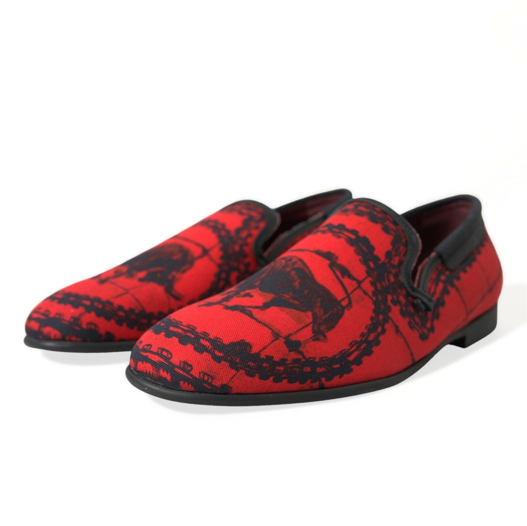 Torero-Inspired Luxe Red & Black Loafers