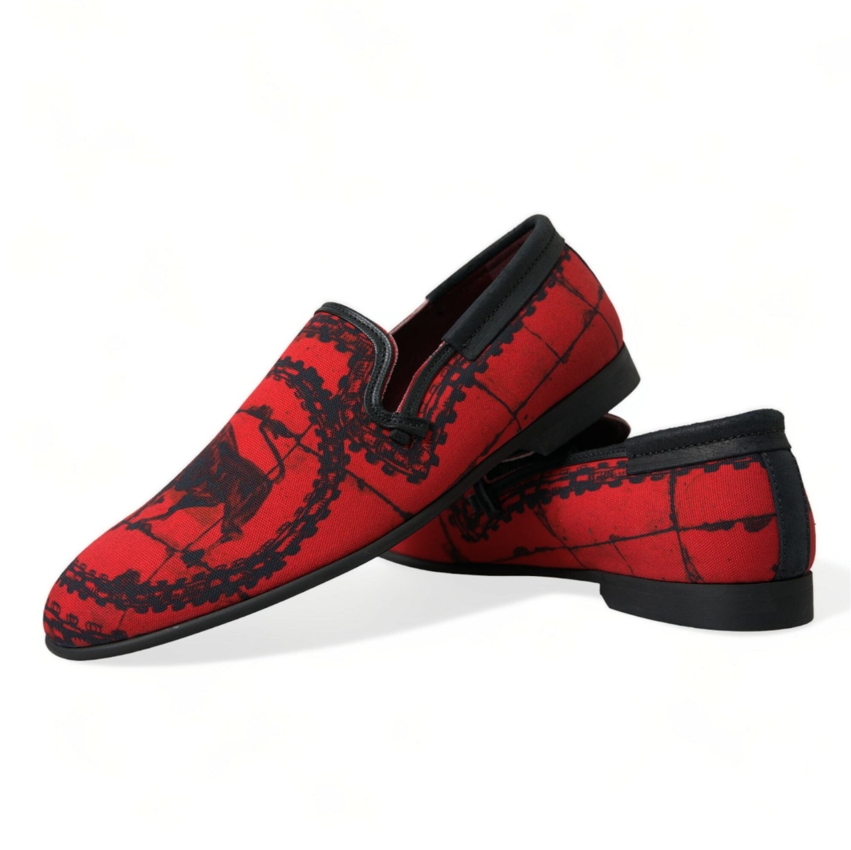 Torero-Inspired Luxe Red & Black Loafers