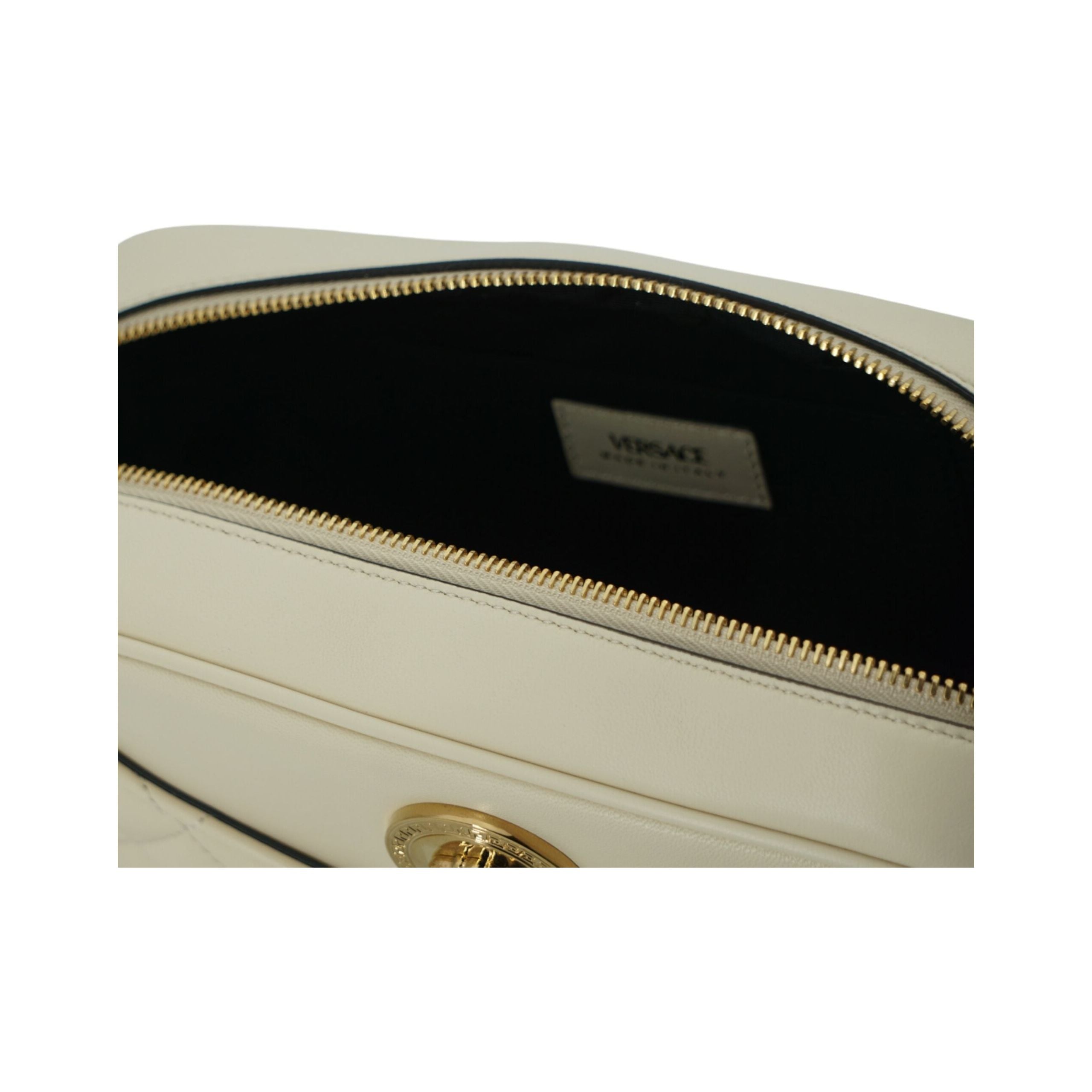 Elegant White Leather Camera Shoulder Bag