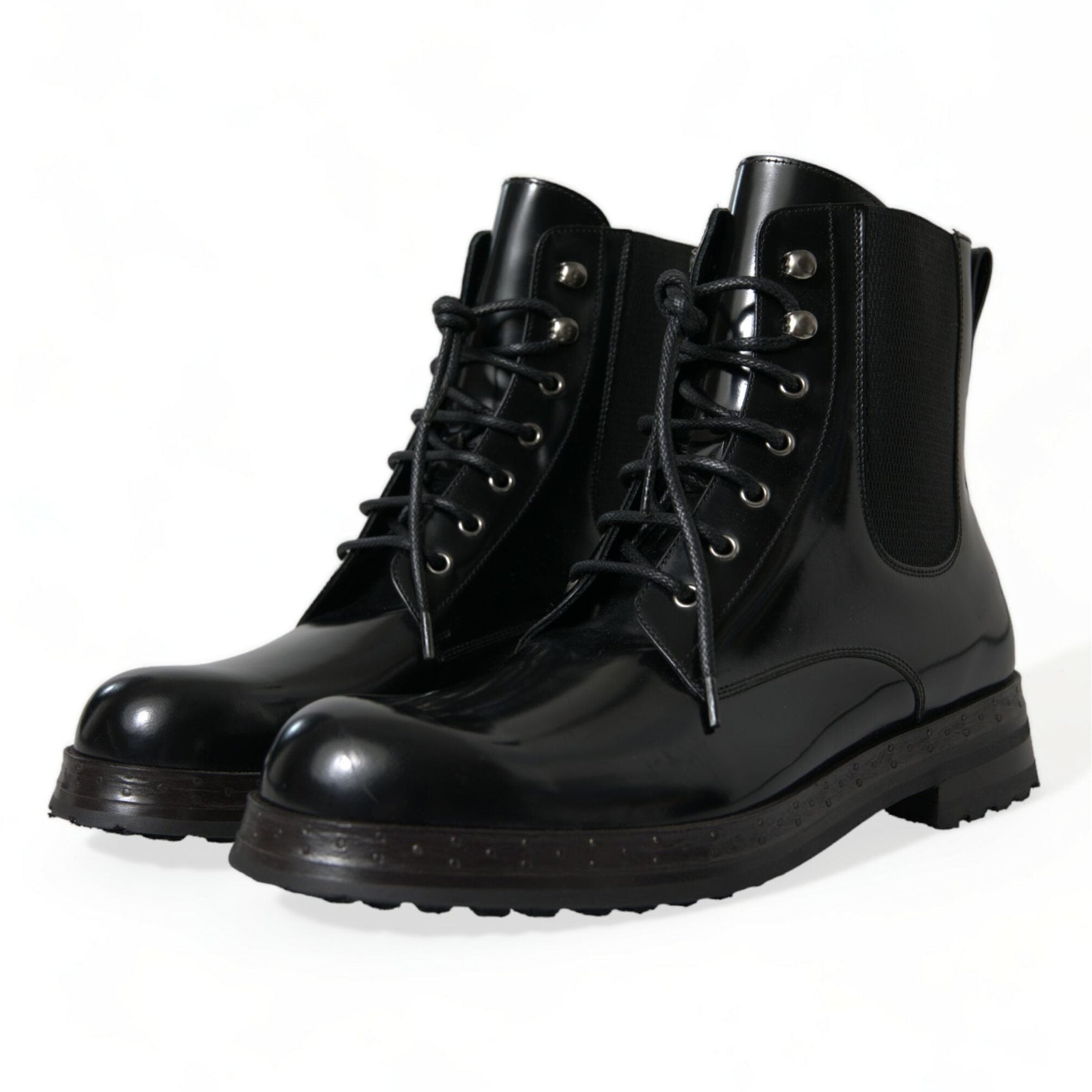 Elegant Black Leather Mid Calf Men's Boots