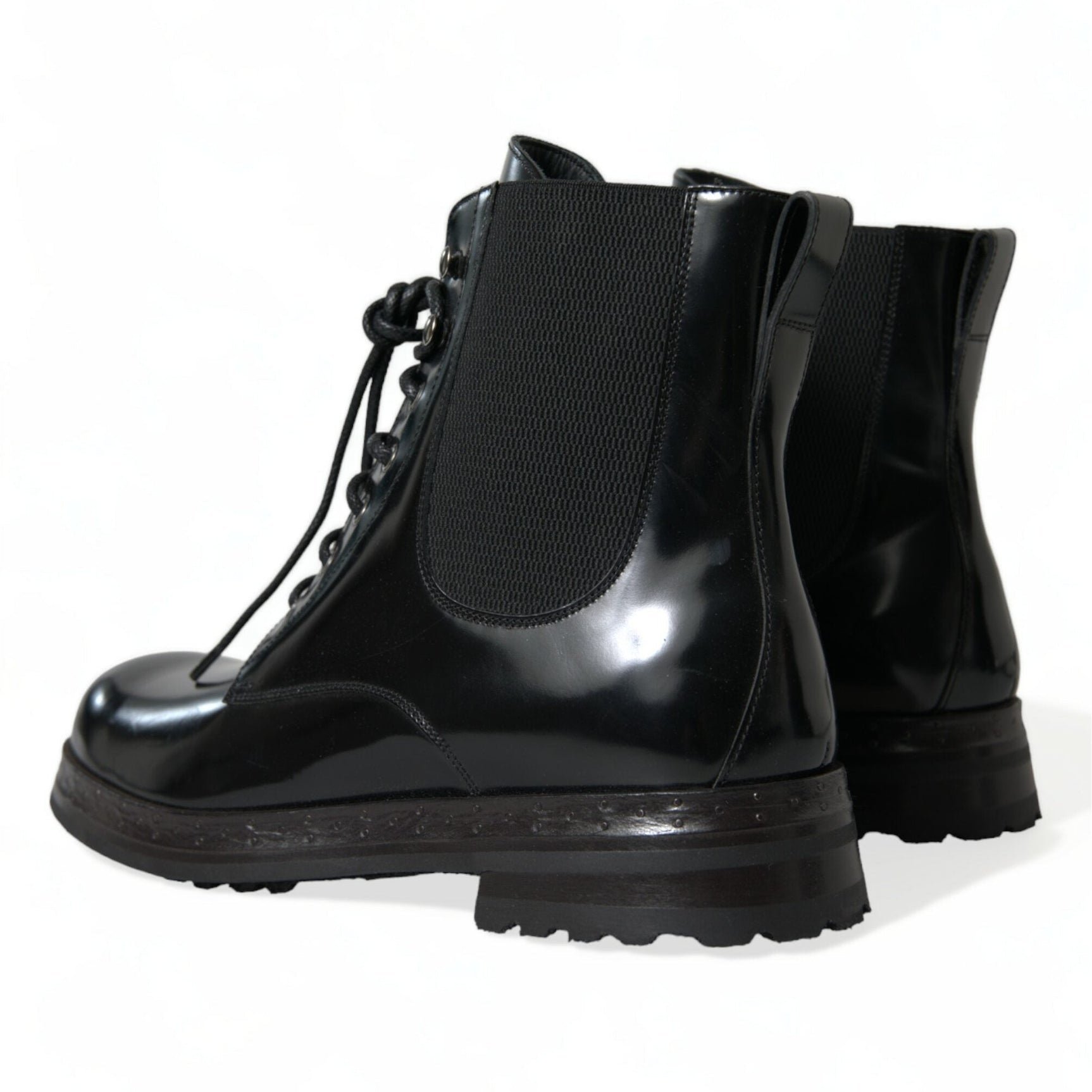 Elegant Black Leather Mid Calf Men's Boots