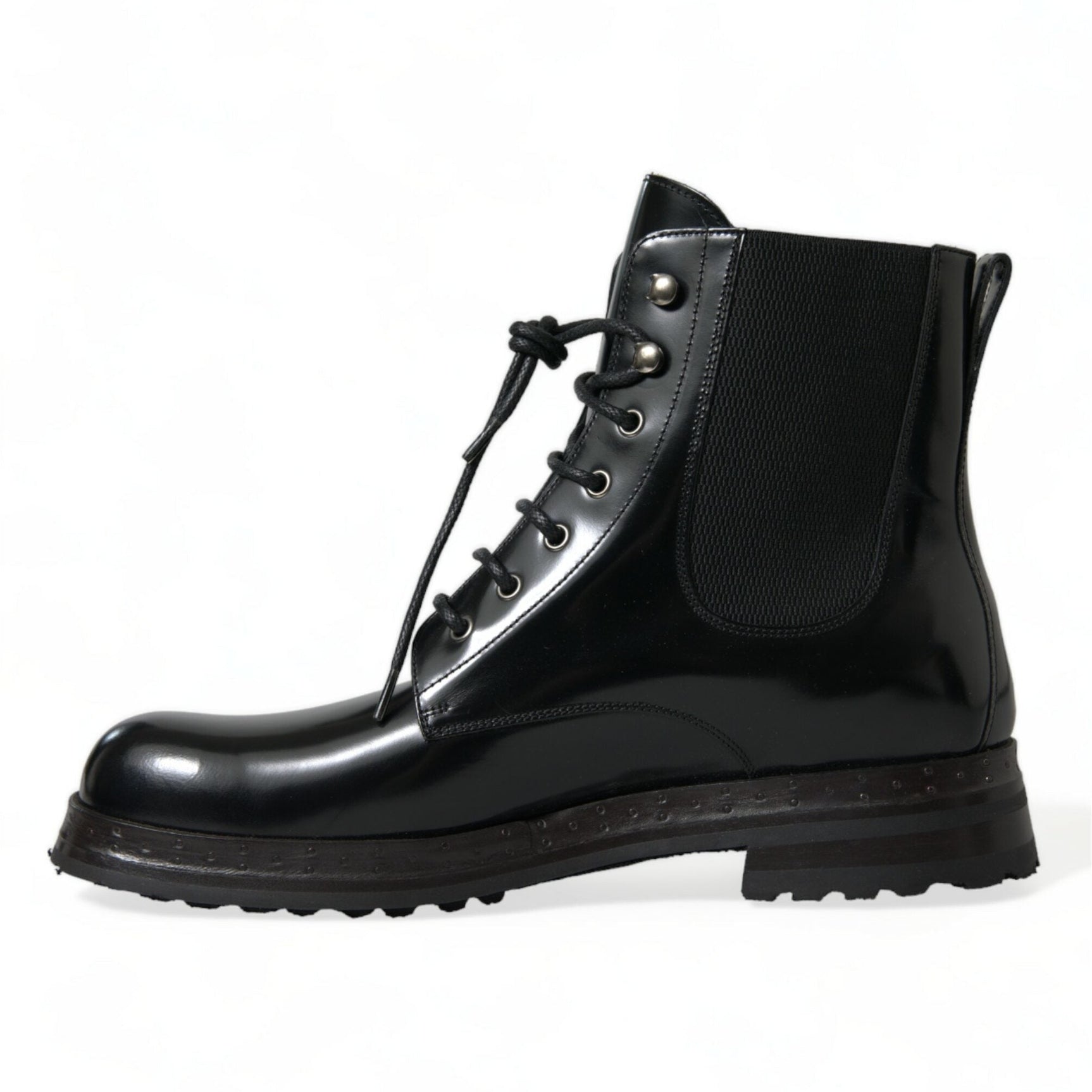 Elegant Black Leather Mid Calf Men's Boots