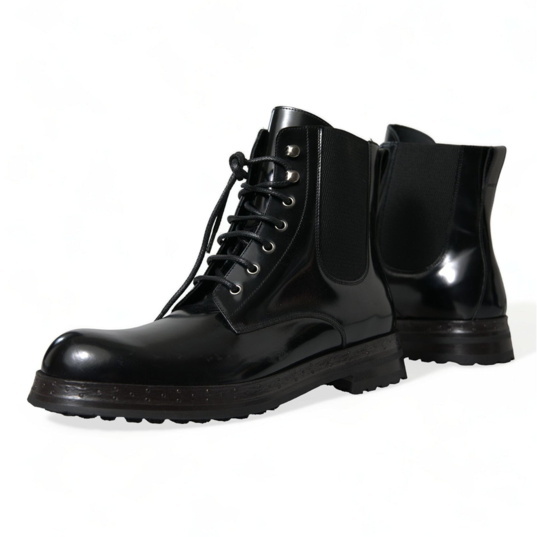 Elegant Black Leather Mid Calf Men's Boots