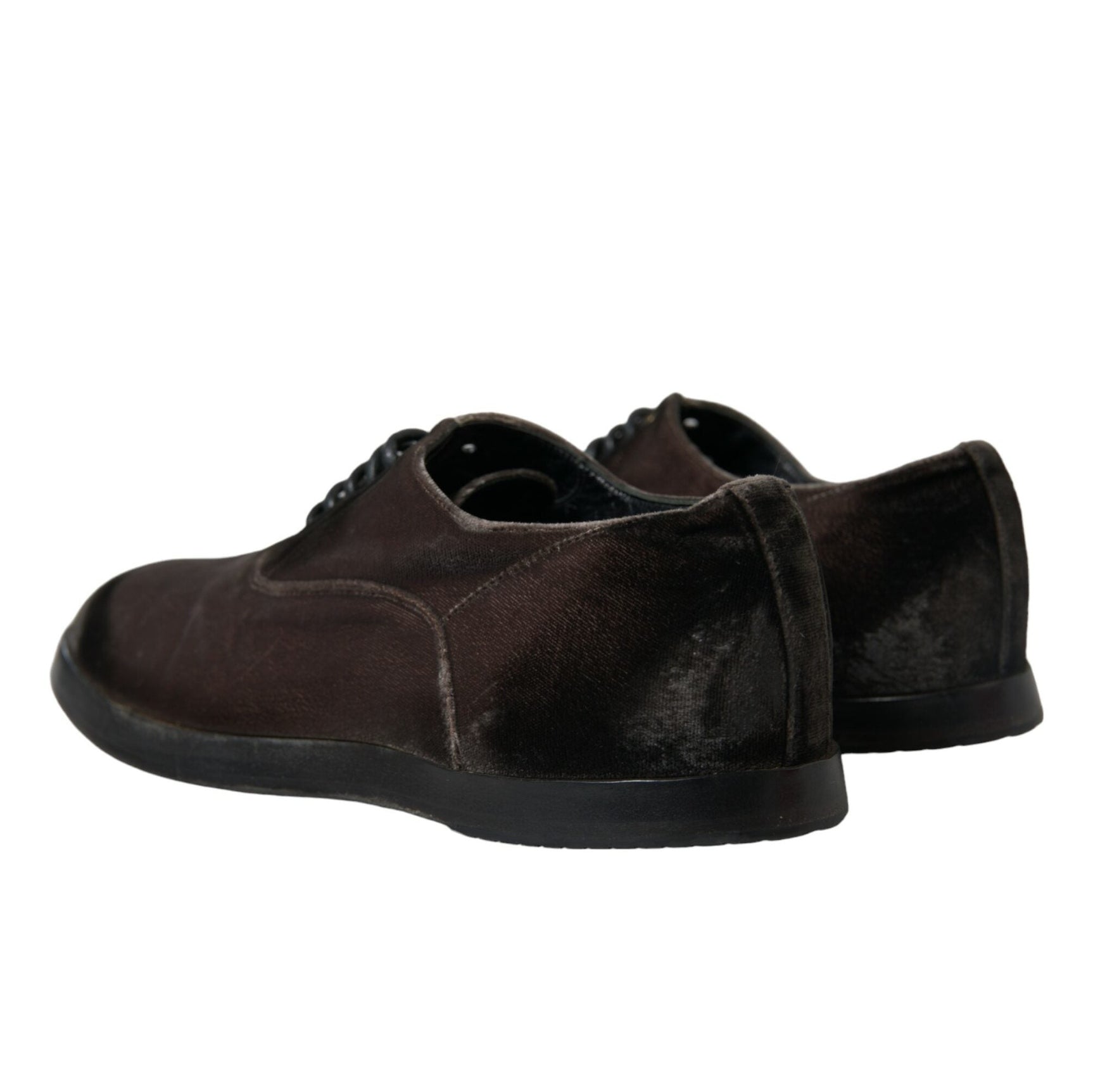 Elegant Brown Velvet Oxford Lace-up Shoes