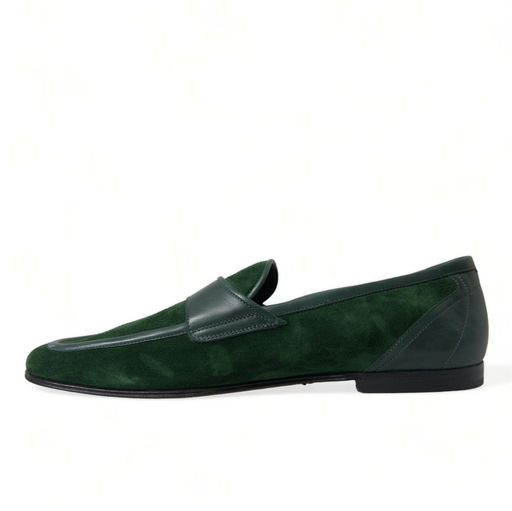 Emerald Velvet Leather Loafers for Men