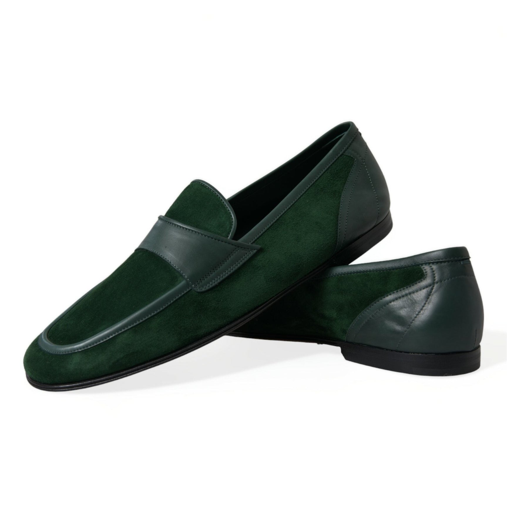 Emerald Velvet Leather Loafers for Men