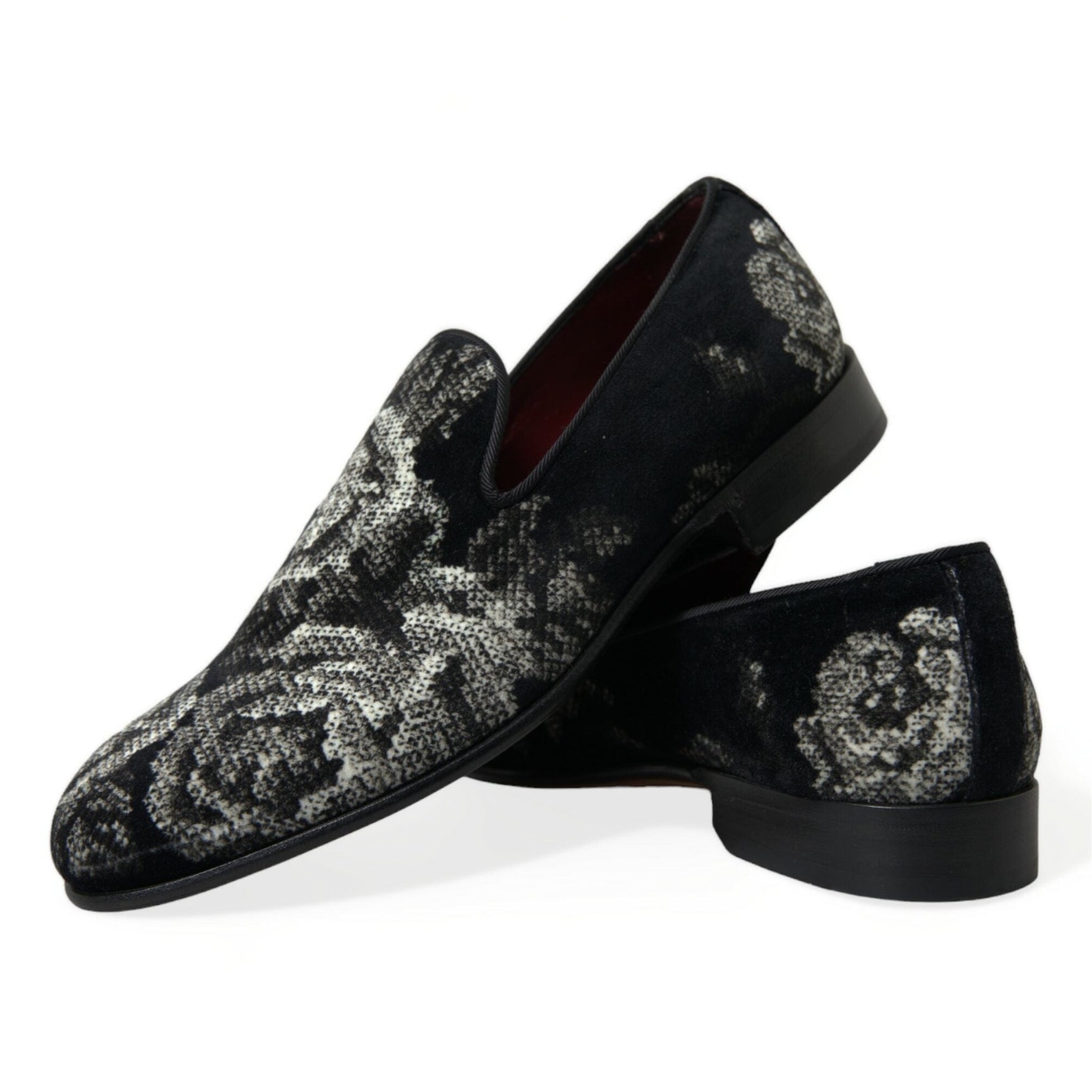 Elegant Floral Velvet Loafers