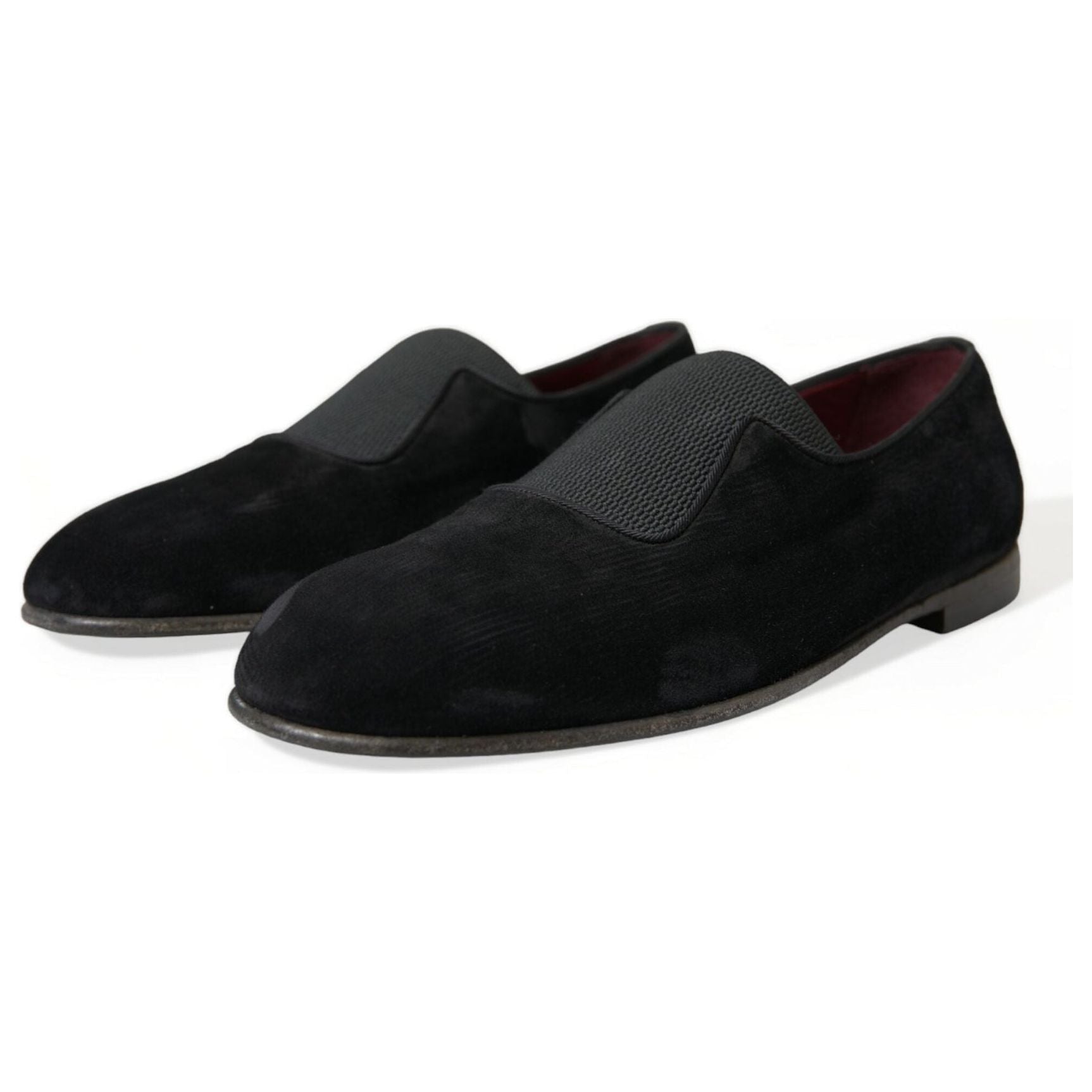 Elegant Black Velor Loafers for the Discerning Gentleman