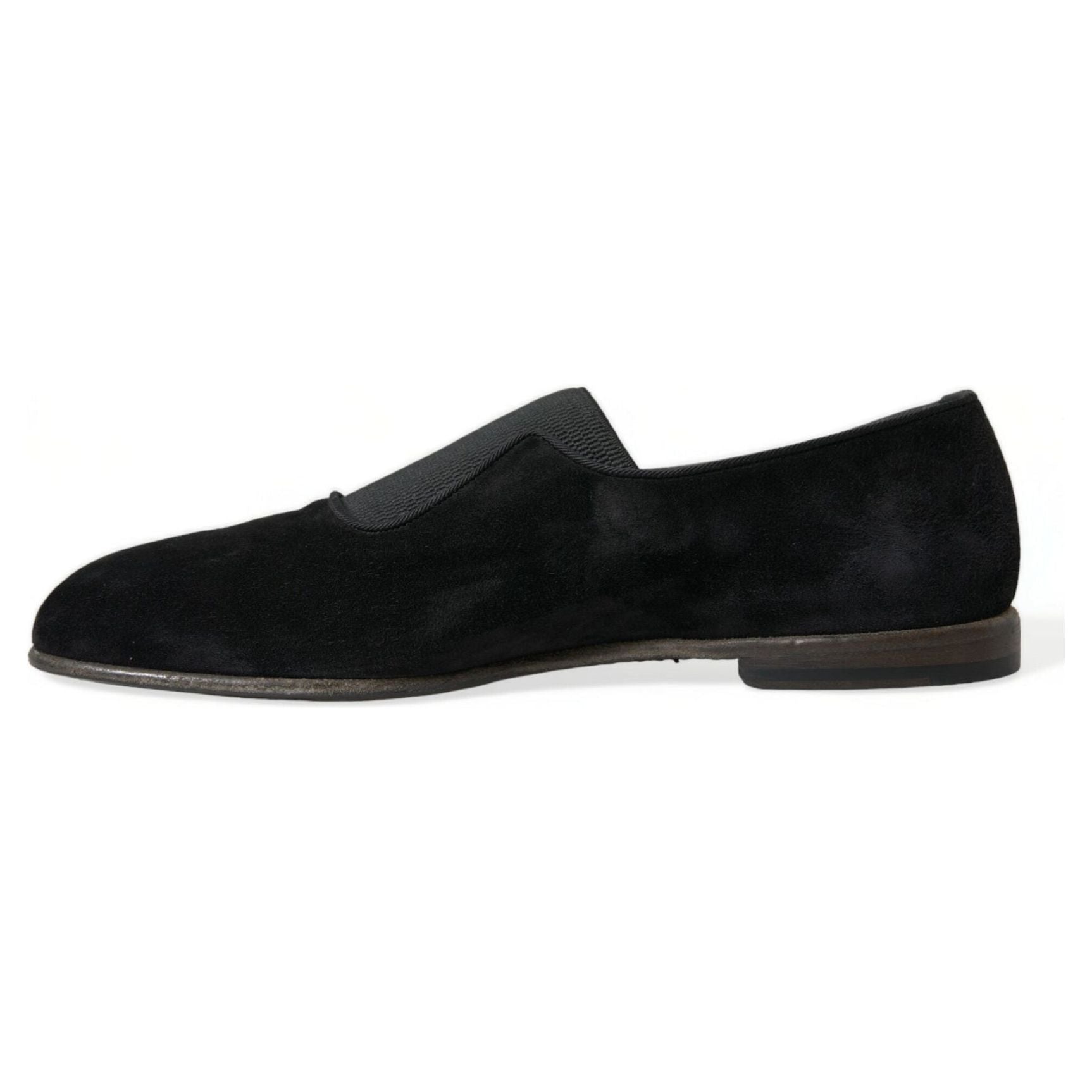 Elegant Black Velor Loafers for the Discerning Gentleman