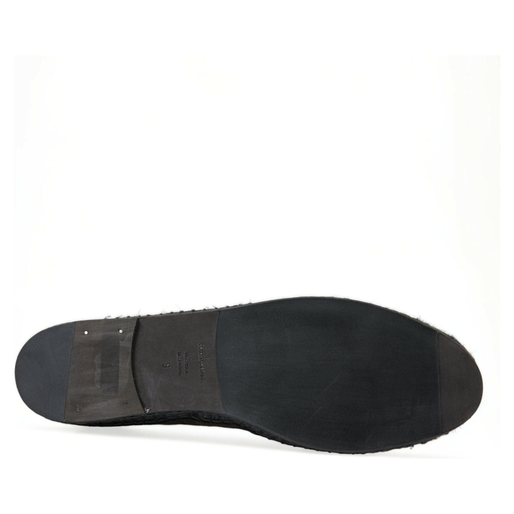 Exotic Black Leather Espadrilles