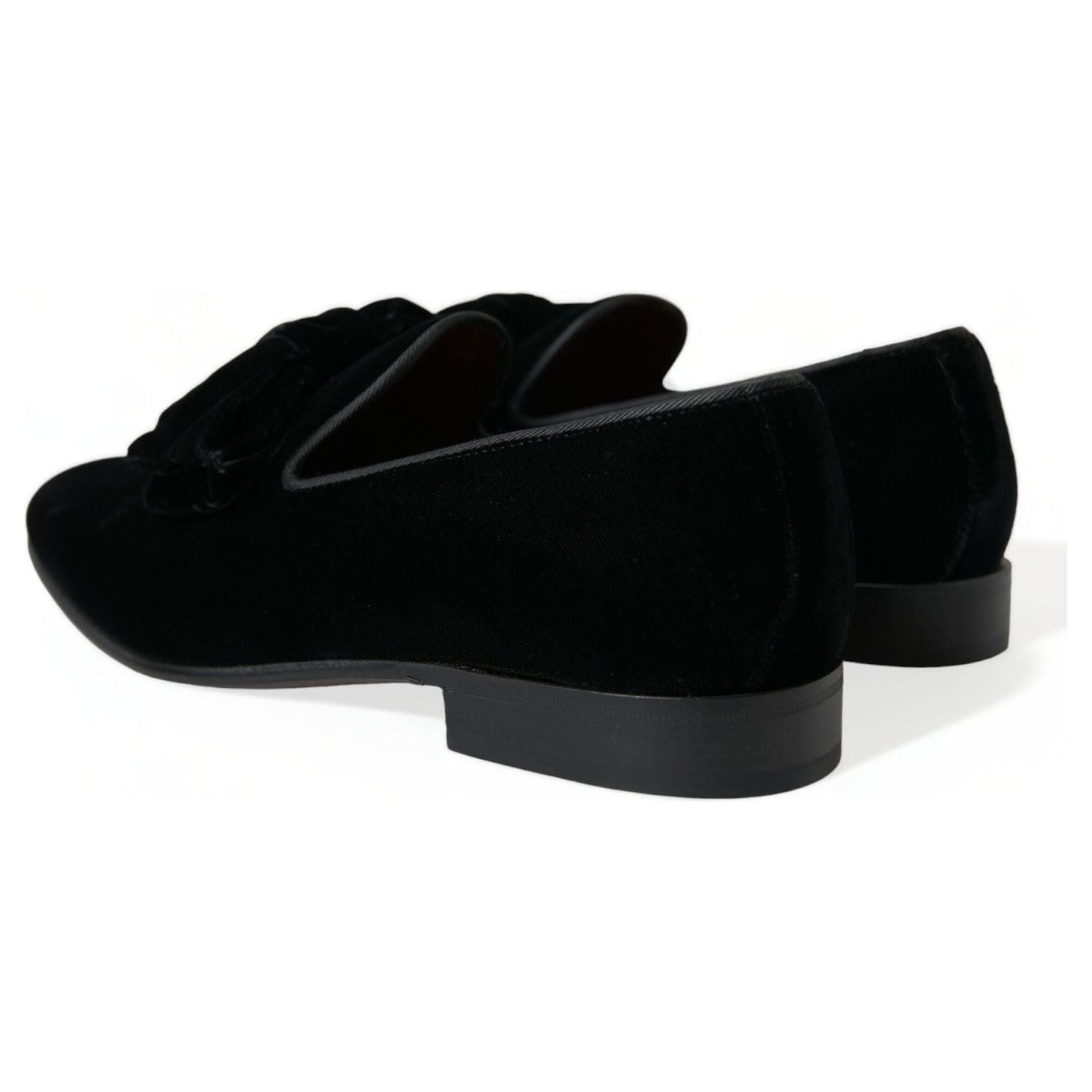 Elegant Black Velvet Loafers - Men's Luxury Footwear