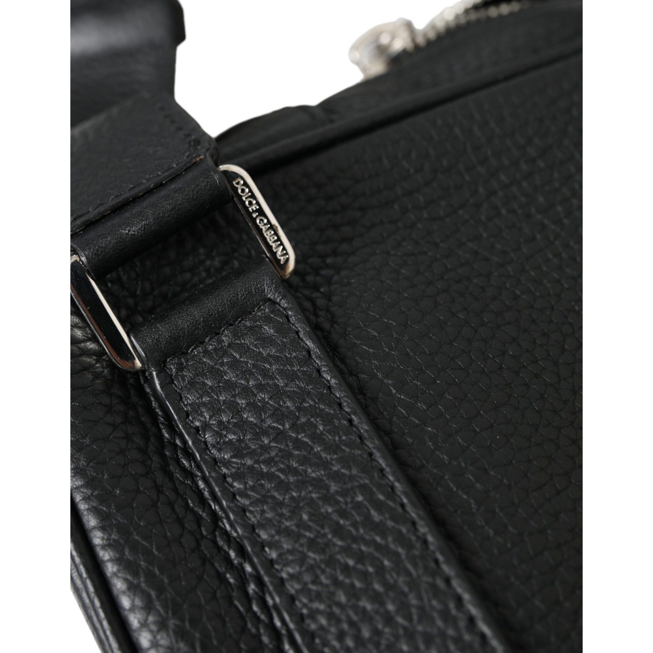 Chic Black Calf Leather Small Backpack