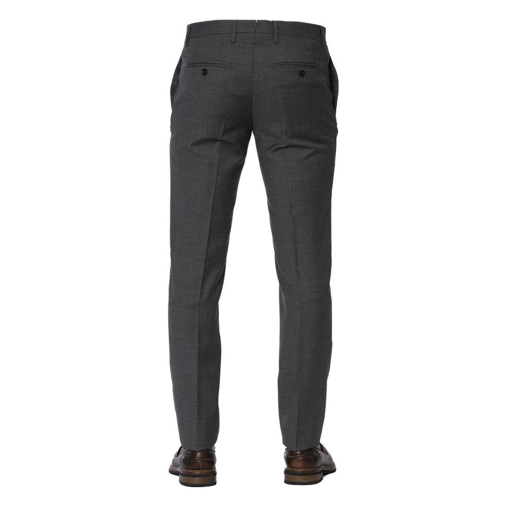 Gray Wool Men Trousers