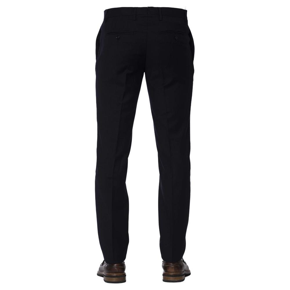 Blue Wool Men Pants