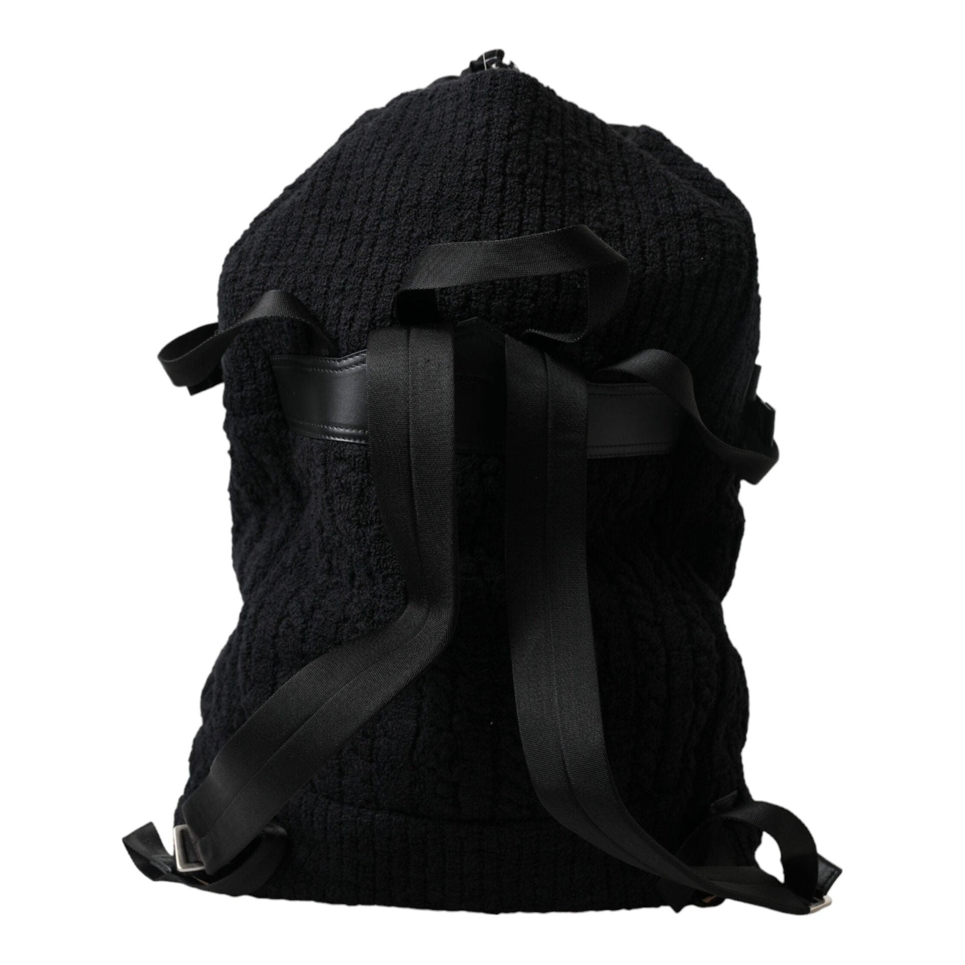 Elegant Tricot Wool-Blend Backpack in Black