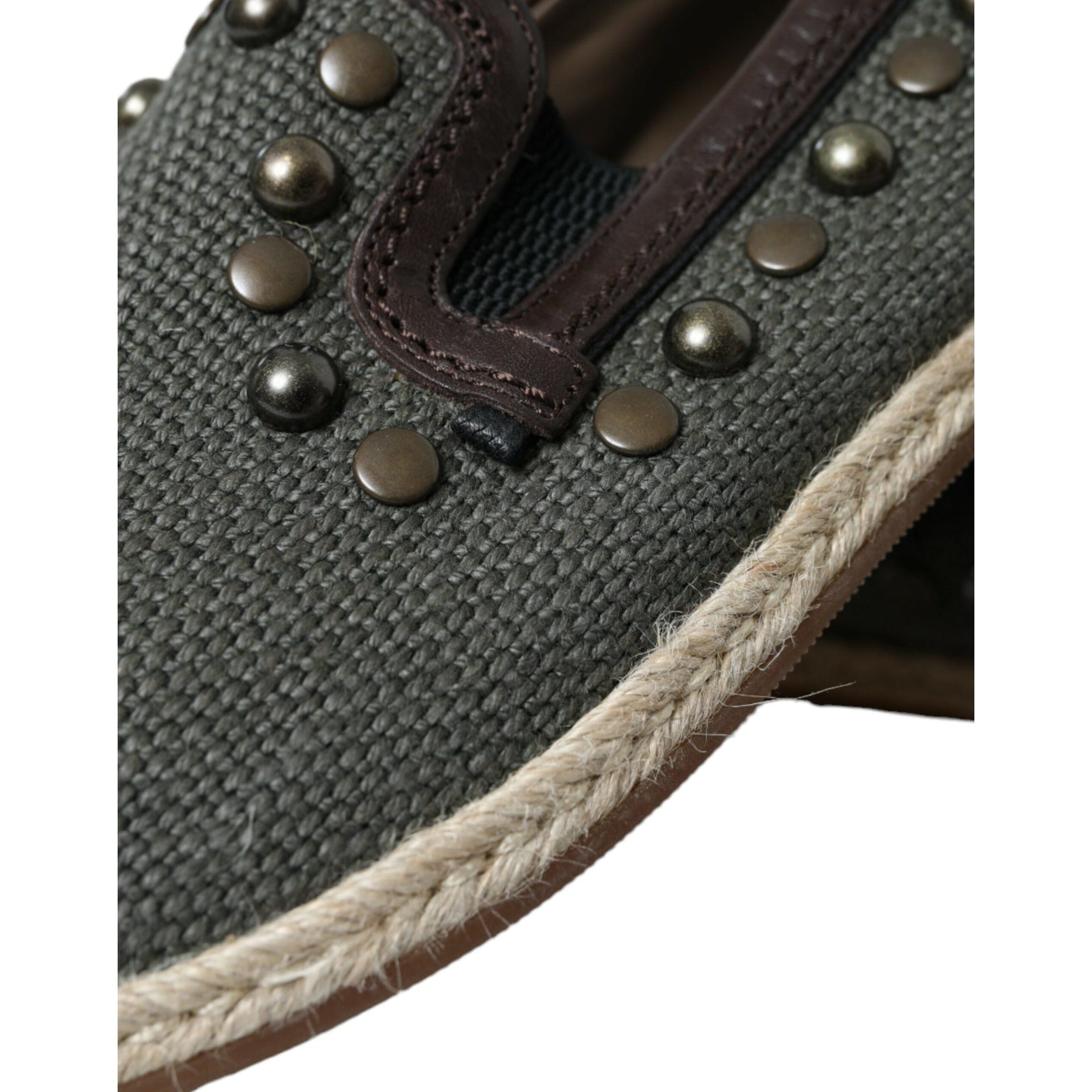 Studded Canvas Loafer Slipper Shoes