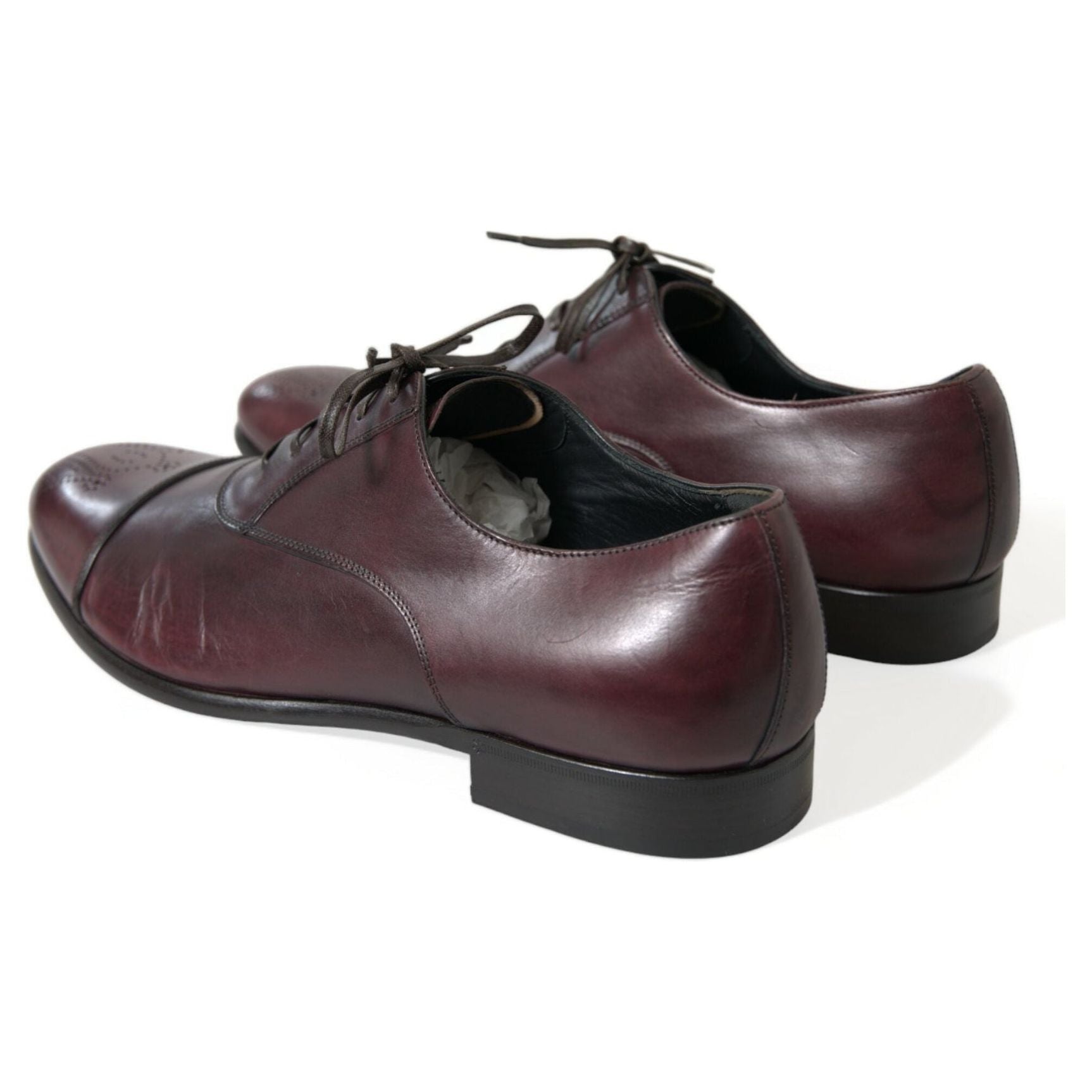 Elegant Burgundy Leather Derby Shoes