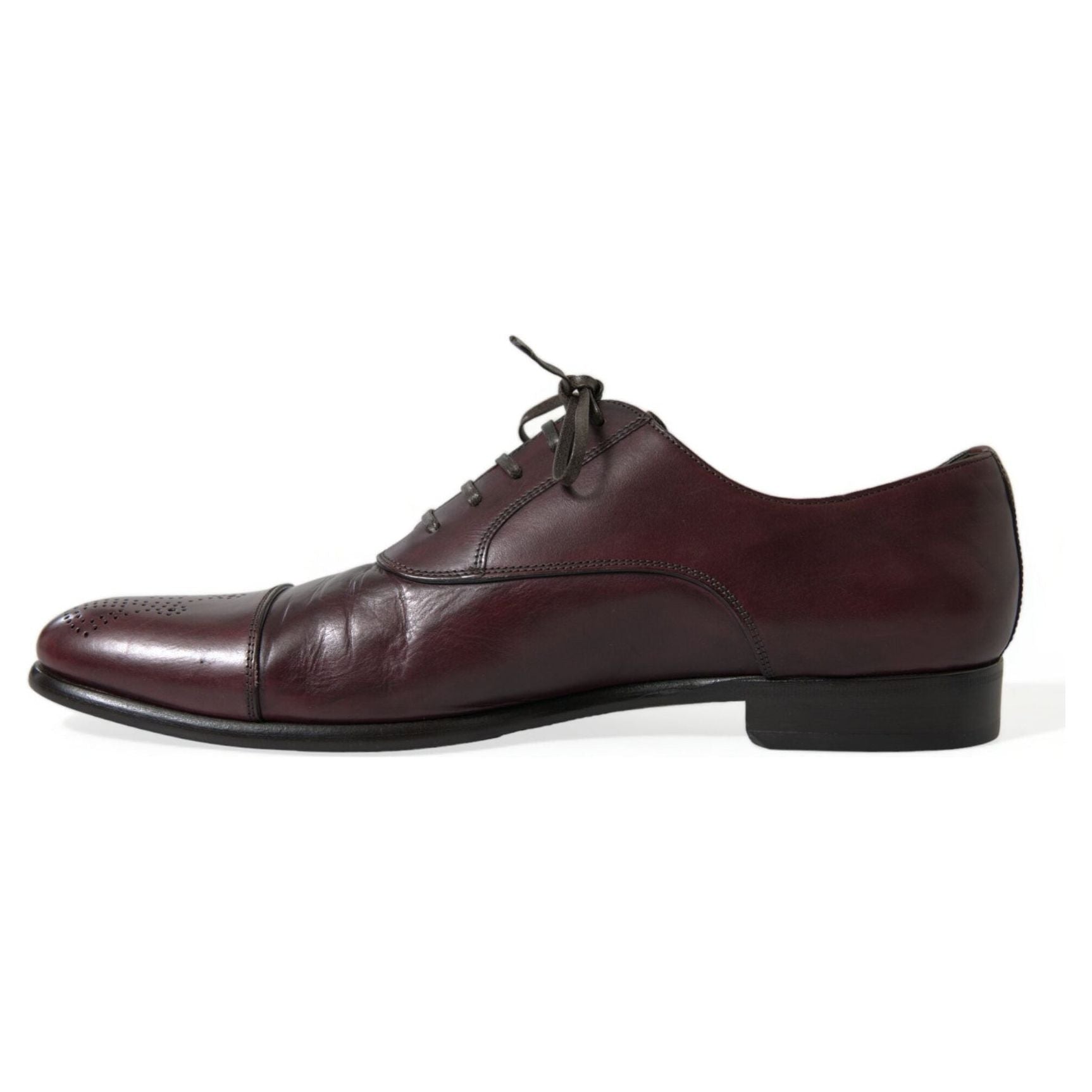 Elegant Burgundy Leather Derby Shoes