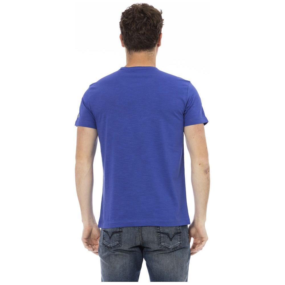 Blue Cotton Men T-Shirt