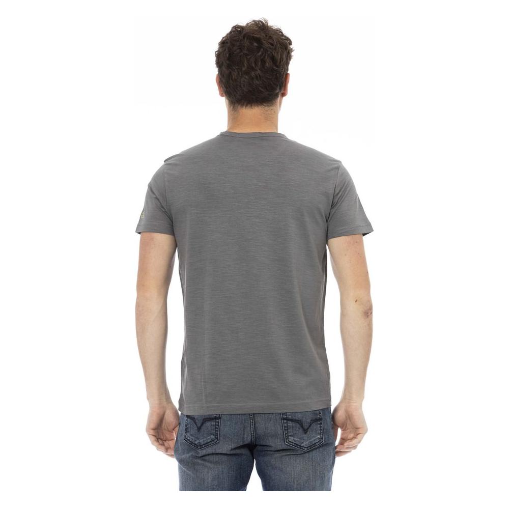 Gray Cotton Men T-Shirt