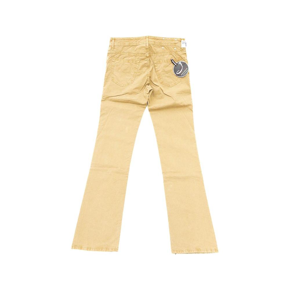 Beige Cotton Men Jeans