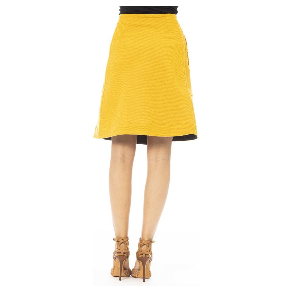 Yellow Wool Women Skirt