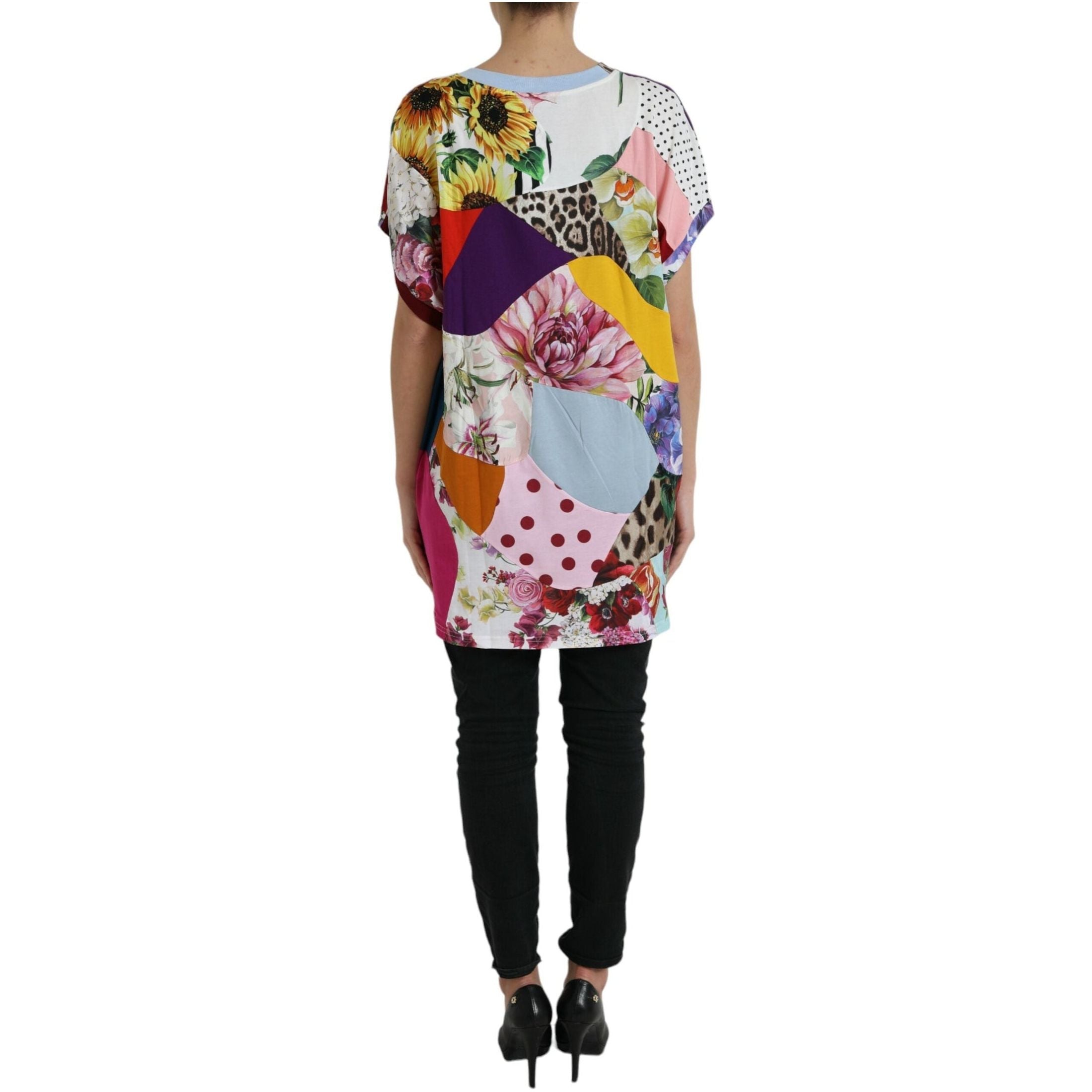 Multicolor Cotton Silk Patchwork Blouse