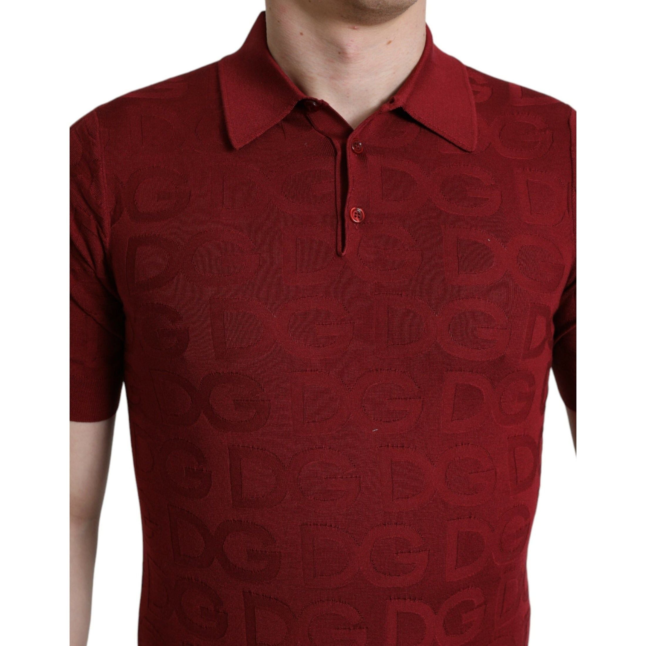 Elegant Silk Maroon Polo T-Shirt