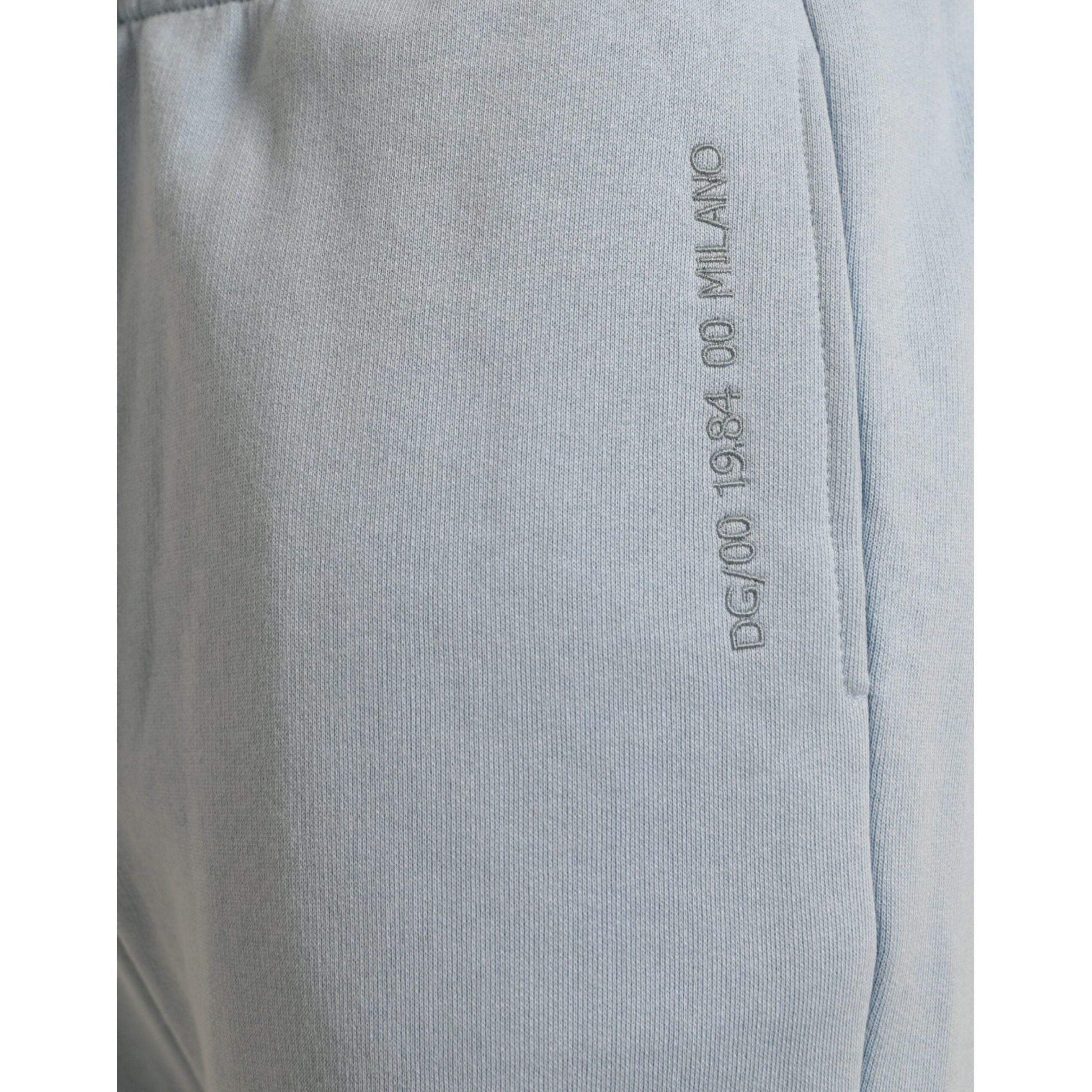 Elegant Light Blue Cotton Blend Joggers