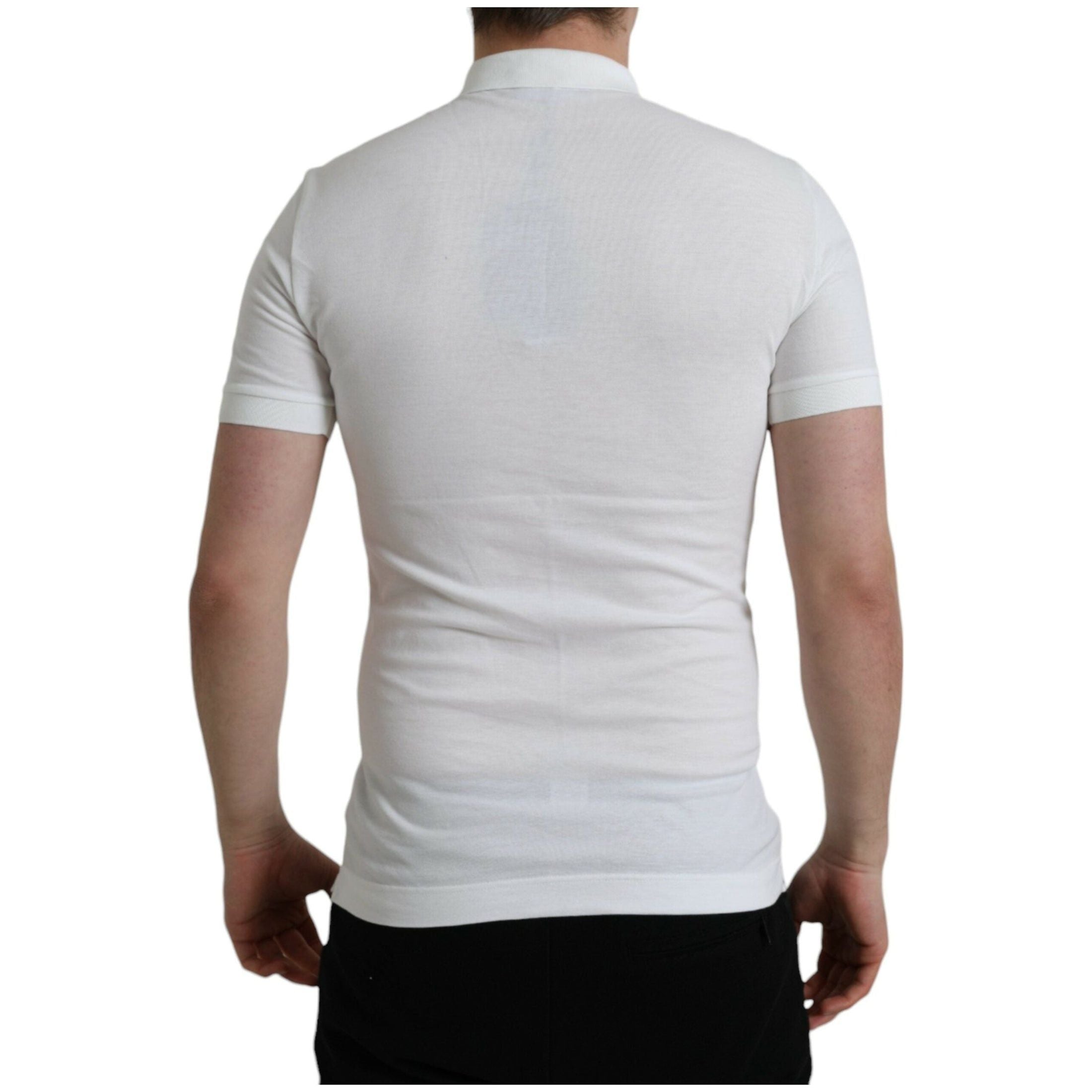 Crown Embroidered White Cotton Polo