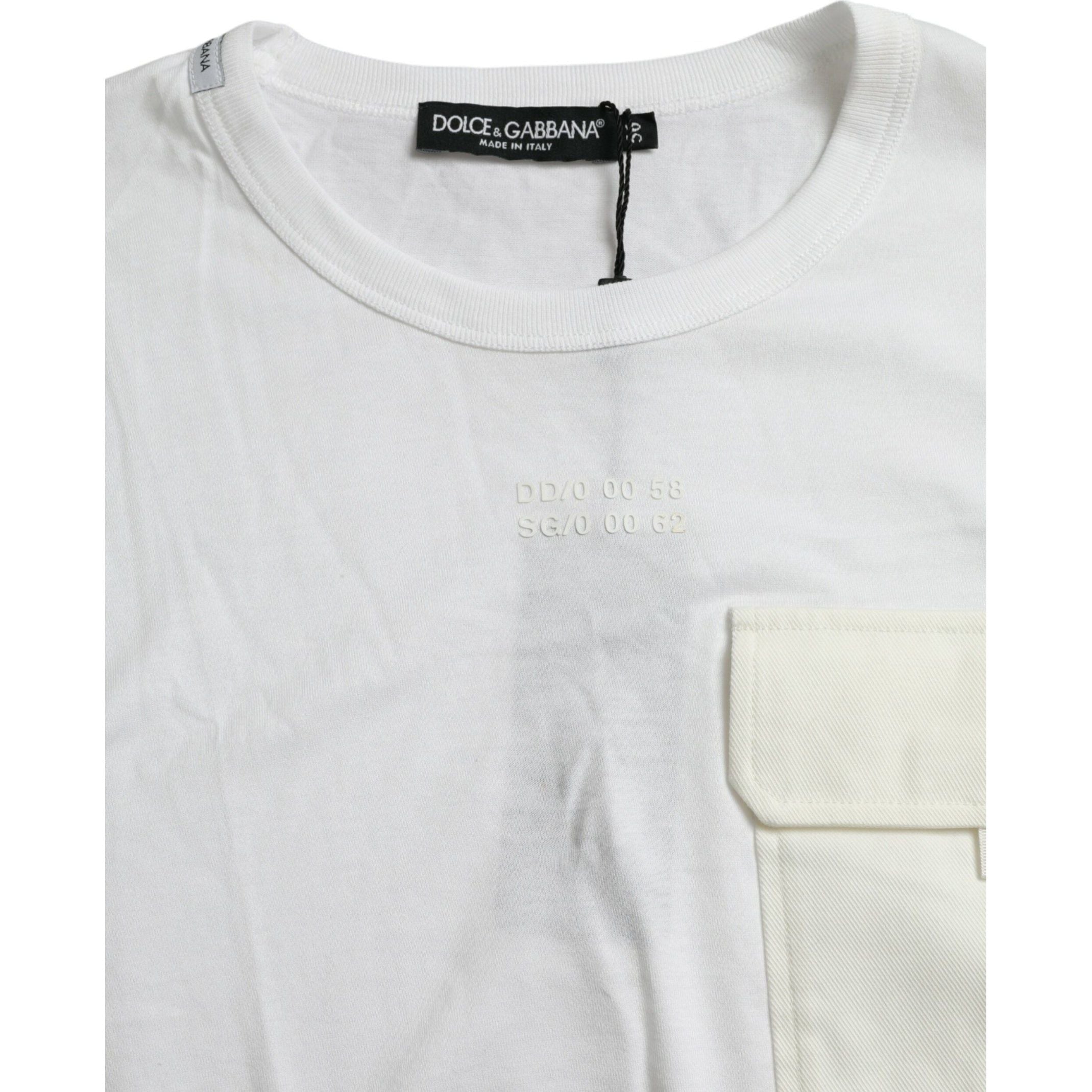 Elegant White Crew Neck Cotton Tee