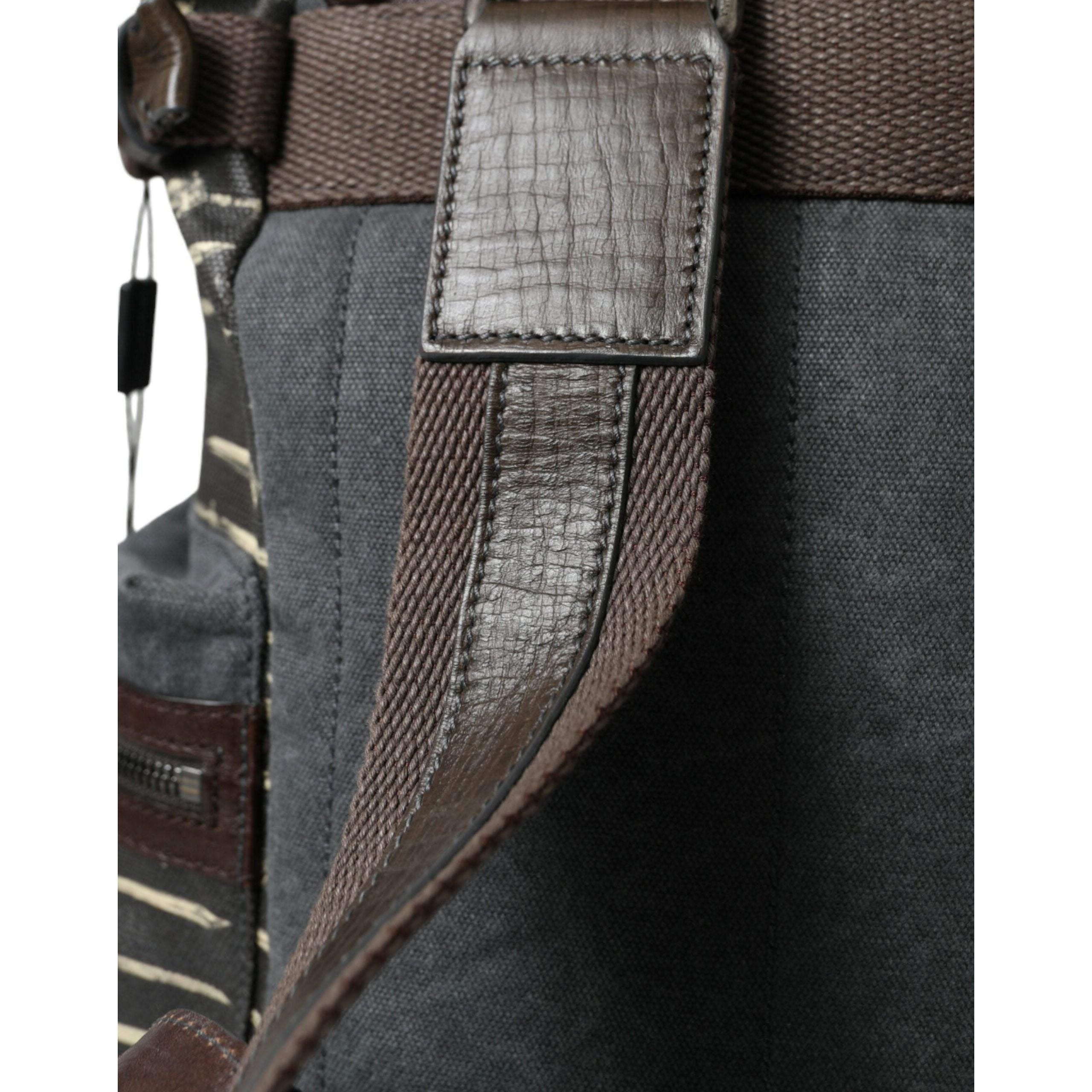 Elegant Canvas Leather Rucksack