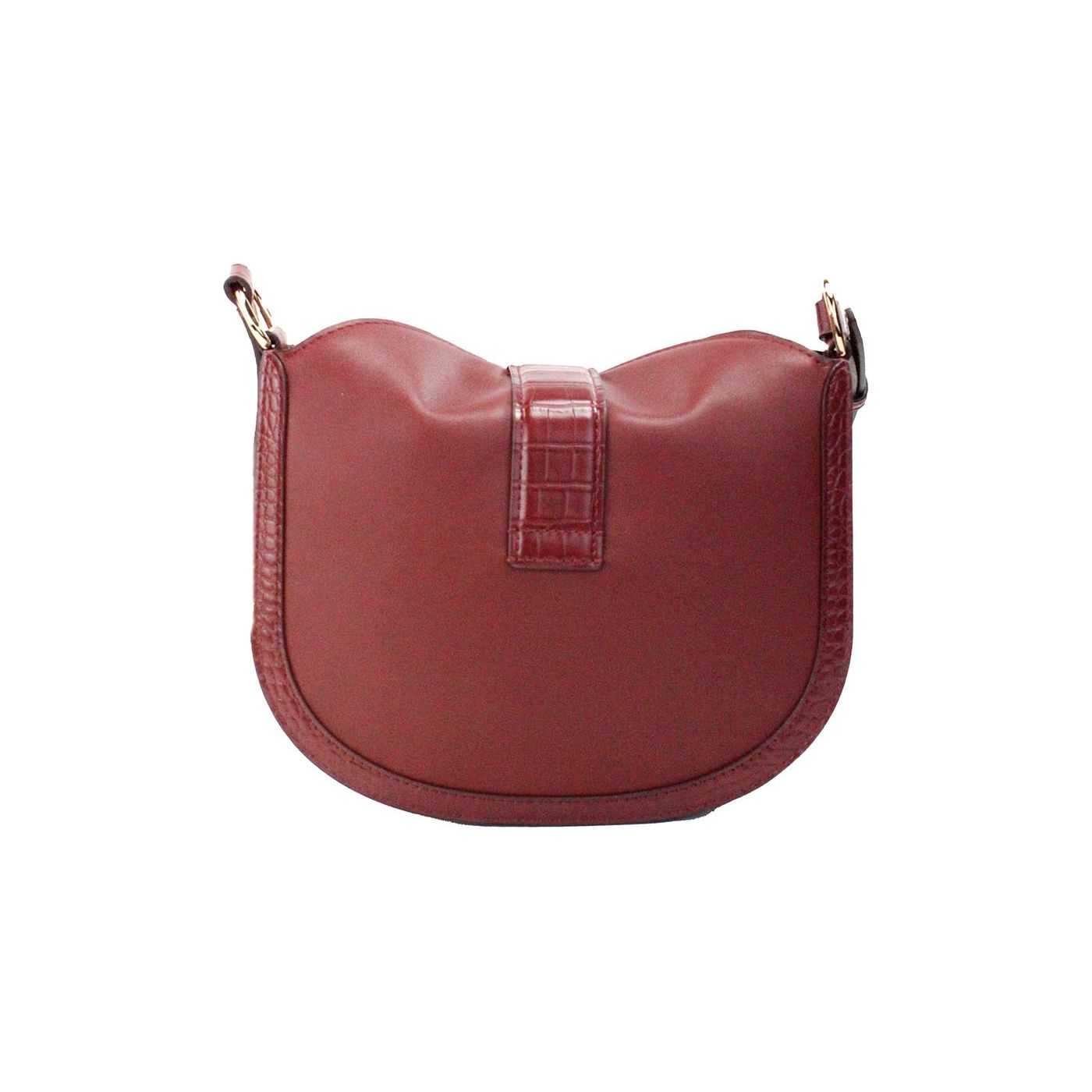 Gabby Small Dark Cherry Leather Foldover Hobo Crossbody Bag