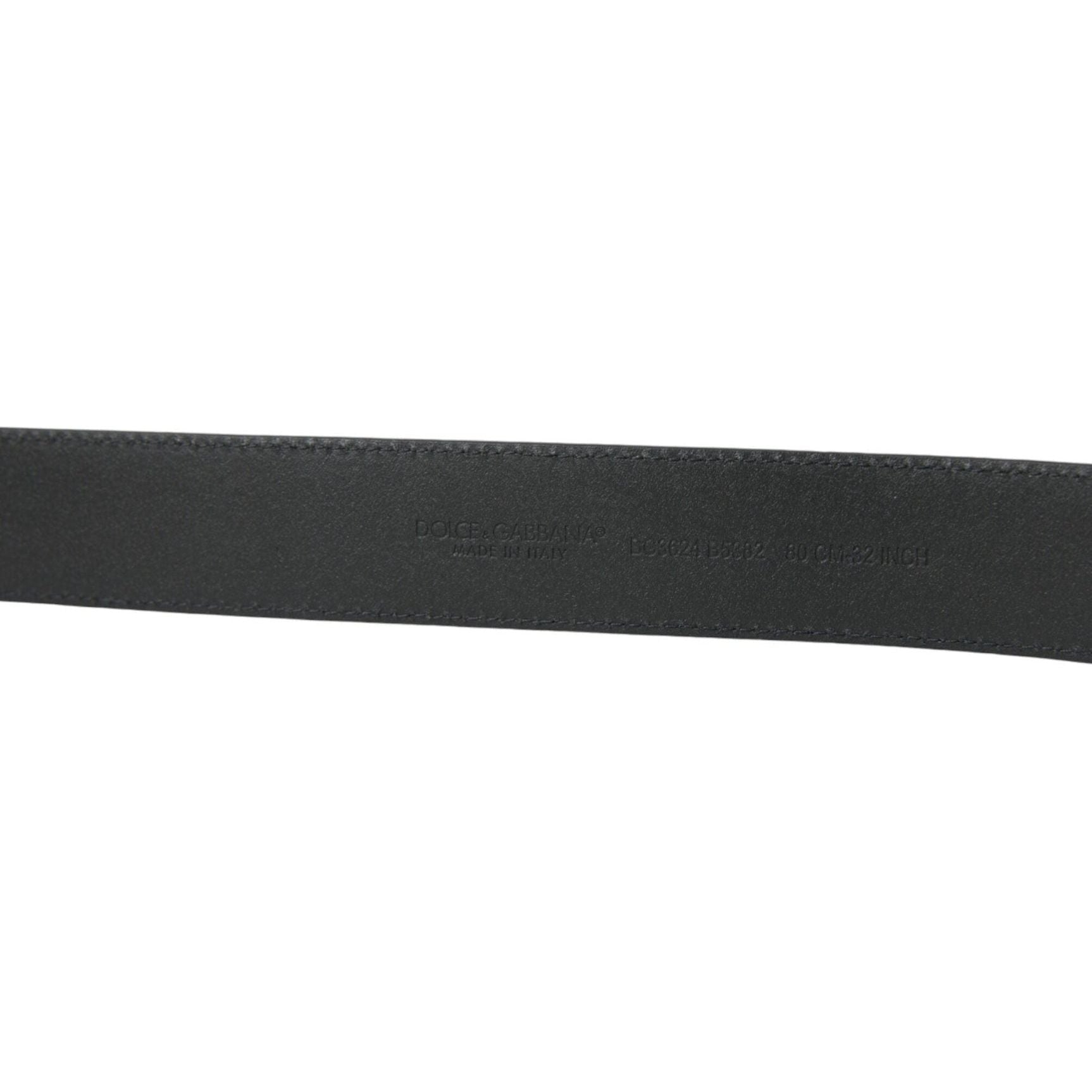 Elegant Black Leather Belt with Metal Buckle