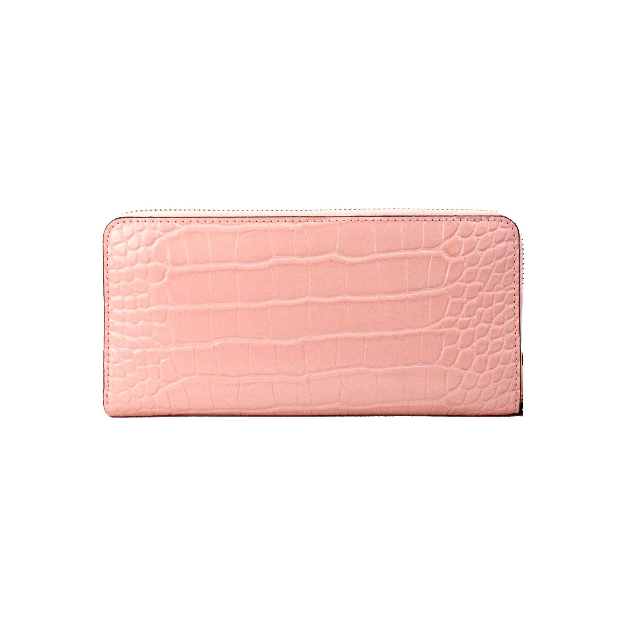 Jet Set Large Pink Animal Print Leather Continental Wrist Wallet