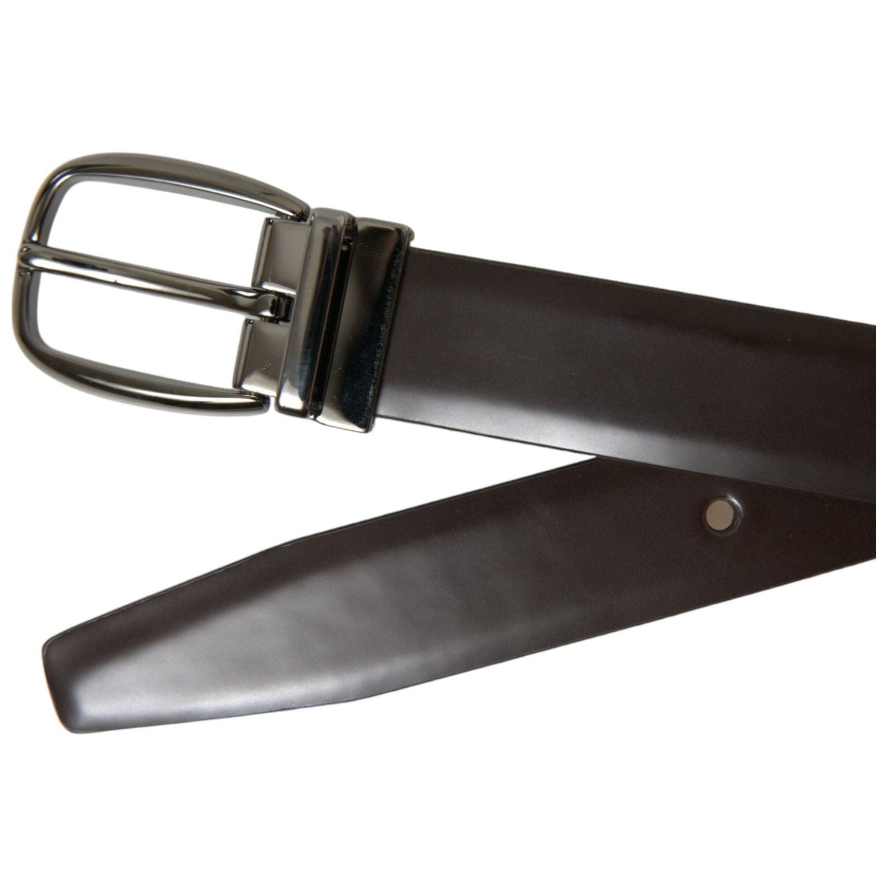 Elegant Dark Brown Leather Belt